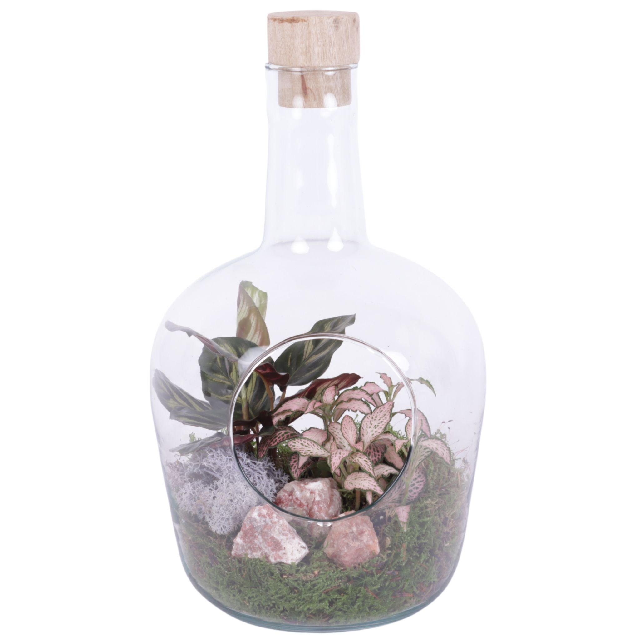 Yearround Arr. Indoor Glass Vase with Hole Ø18cm 2PP, D 18