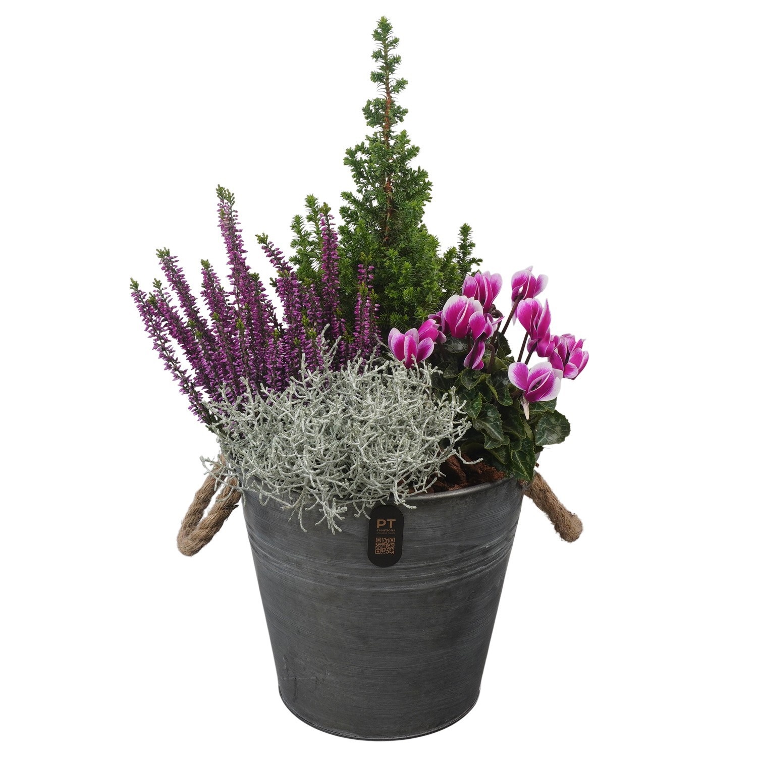 PTHO7628 Arrangement Autumn Outdoor in metalen pot, D 24