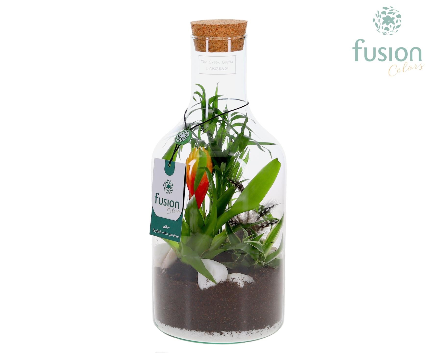 Green Bottle Fles Small met Pasen arrangement, D 15