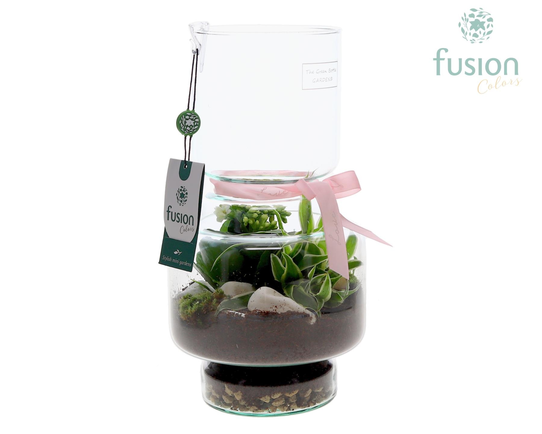 Green Bottle Lotte Medium met Moederdag arrangement, D 16