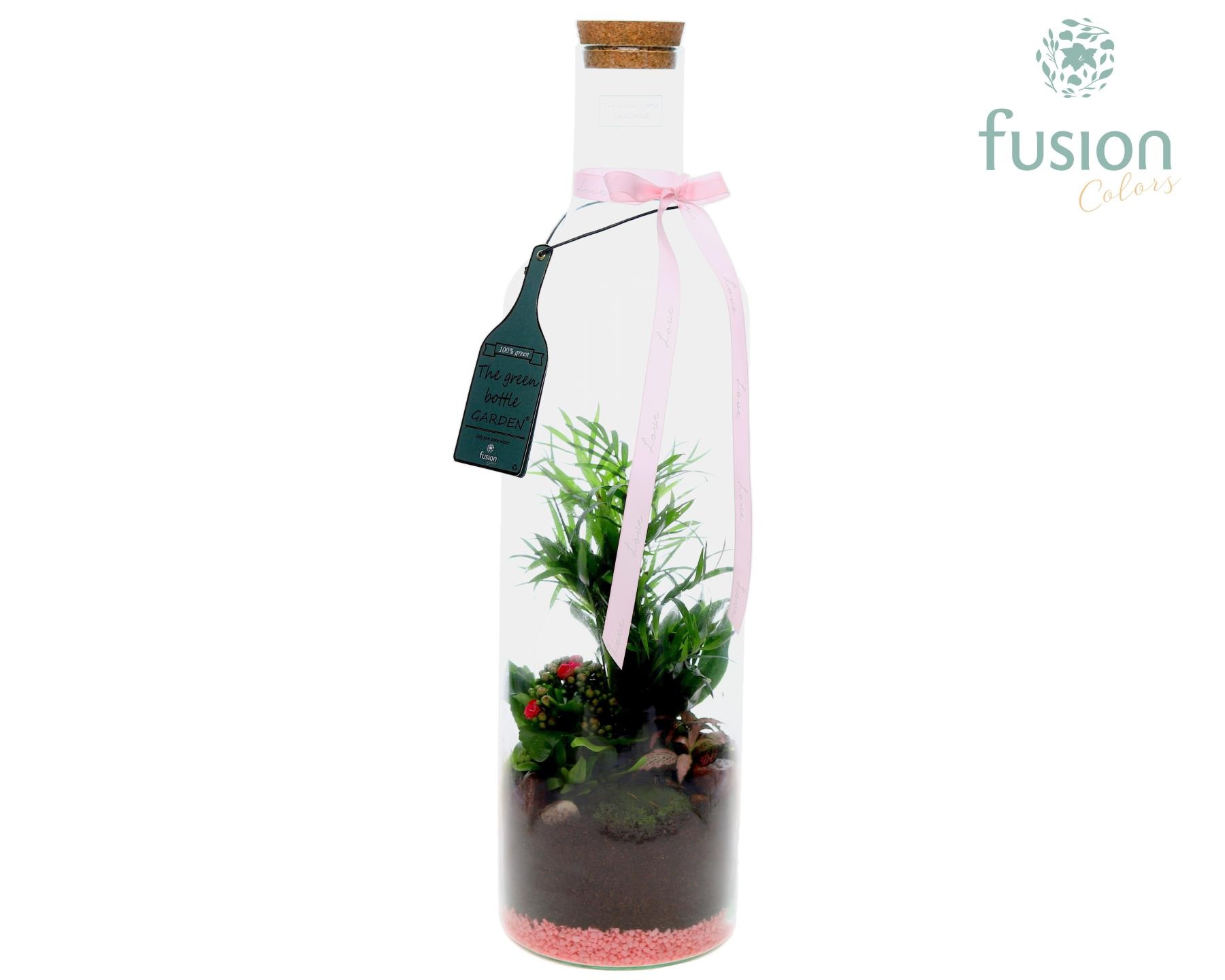 Green Bottle Fles XLarge Love met arrangement, D 17