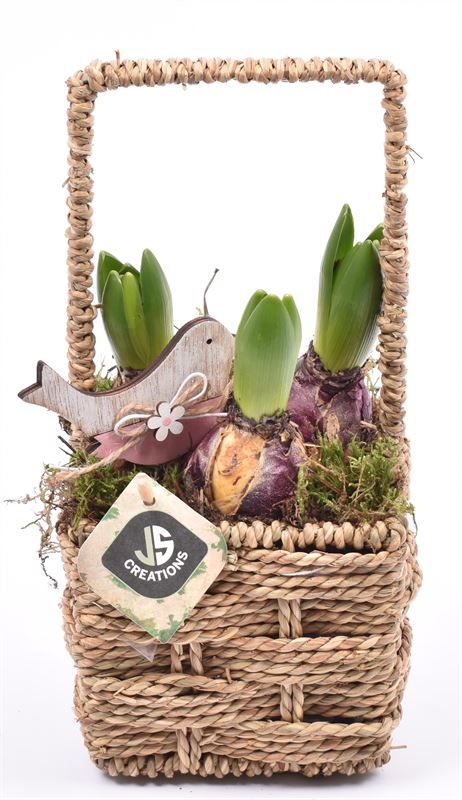 Touw mand vierkant 12,5x12,5cm, D 13