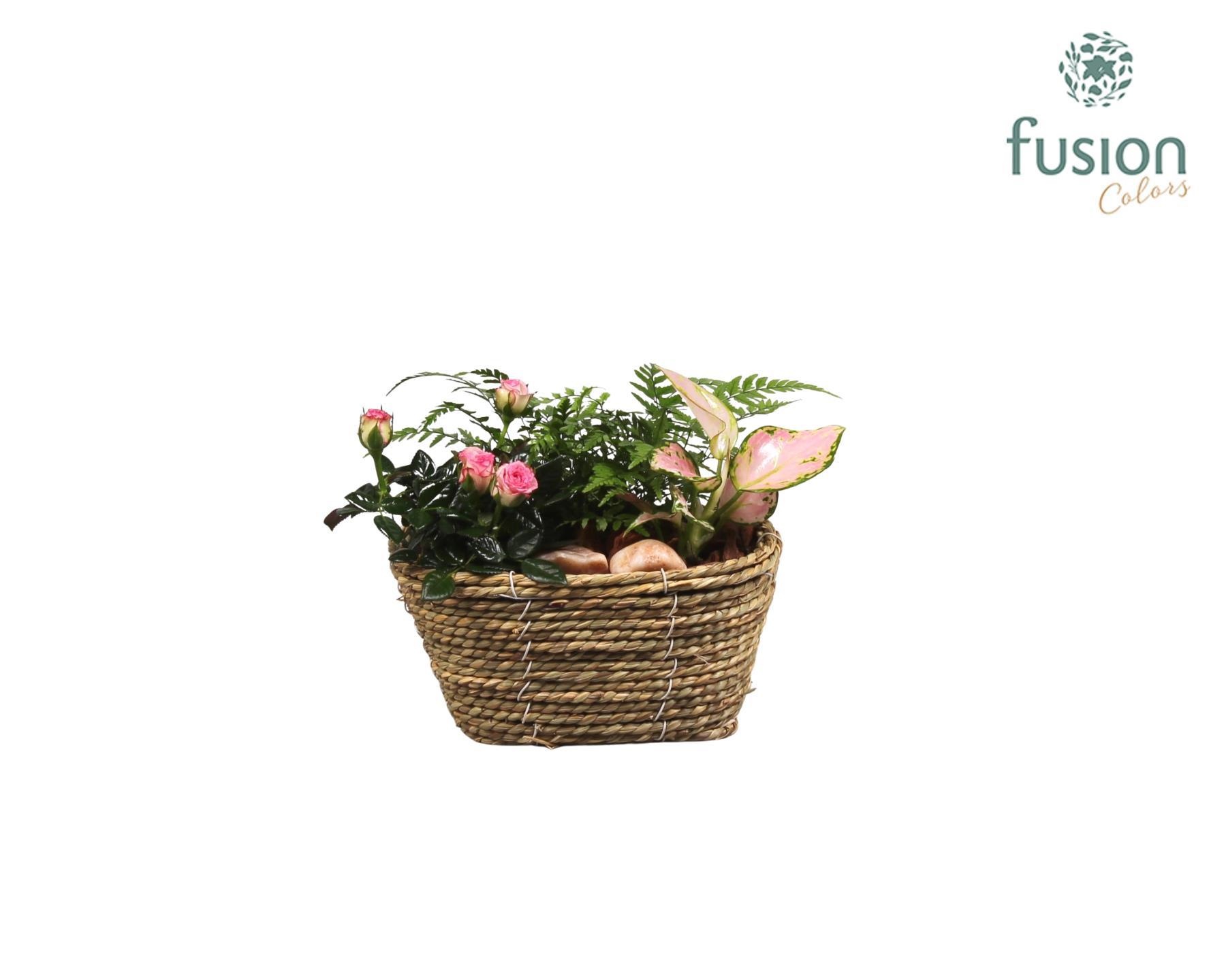 Mand zeegras ovaal met arrangement, D 18