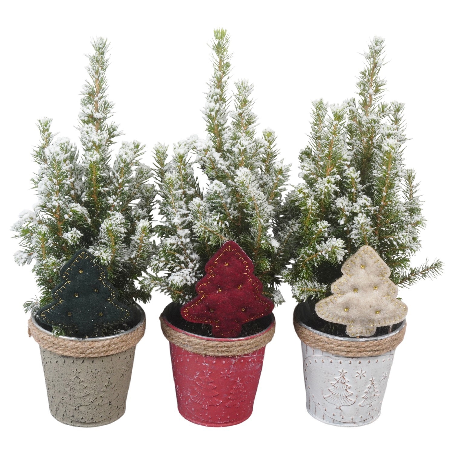 PTK26187 Conica Perfecta met sneeuw in zink mix met decoratie, D 10