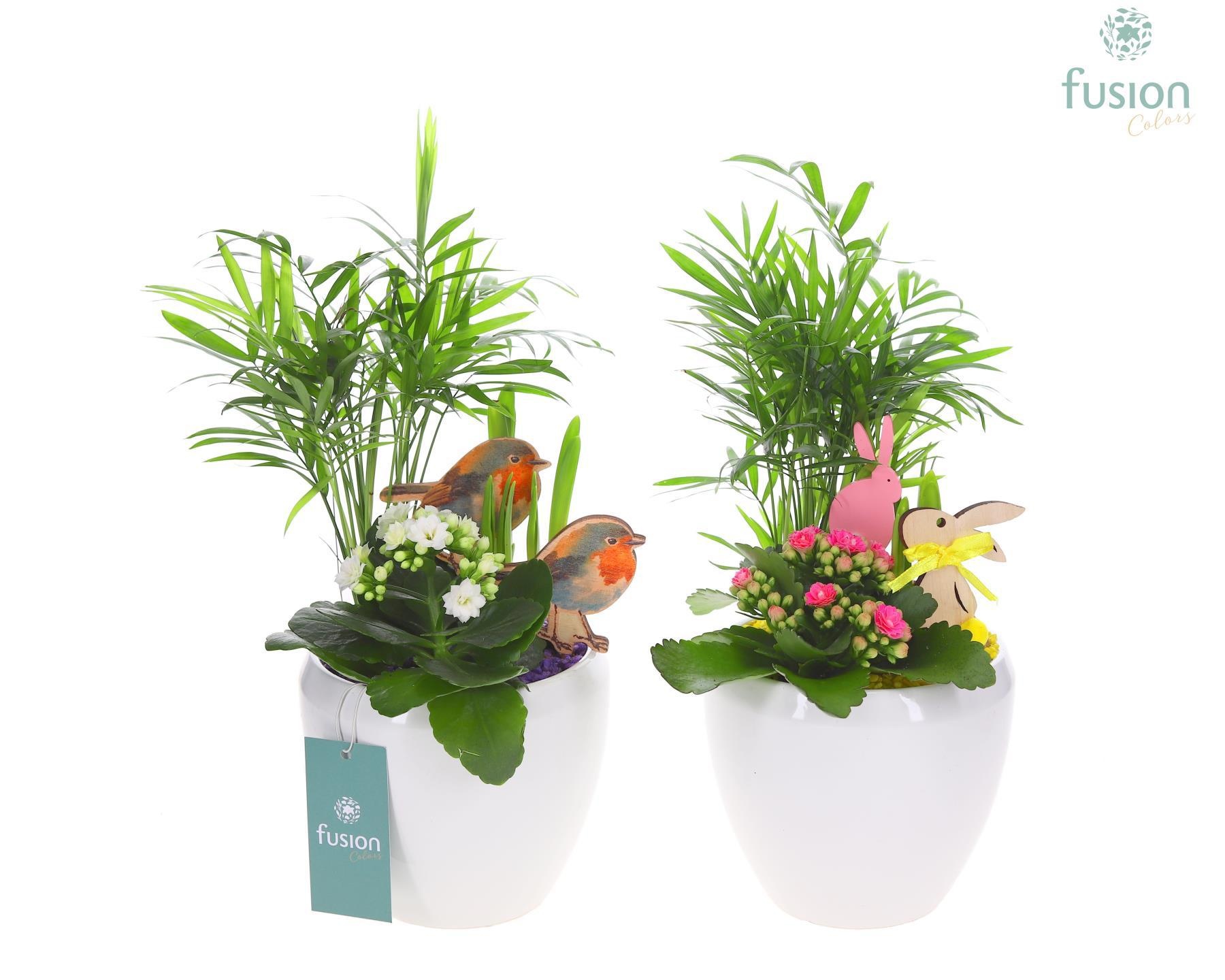 Pot keramiek met Pasen arrangement, D 15