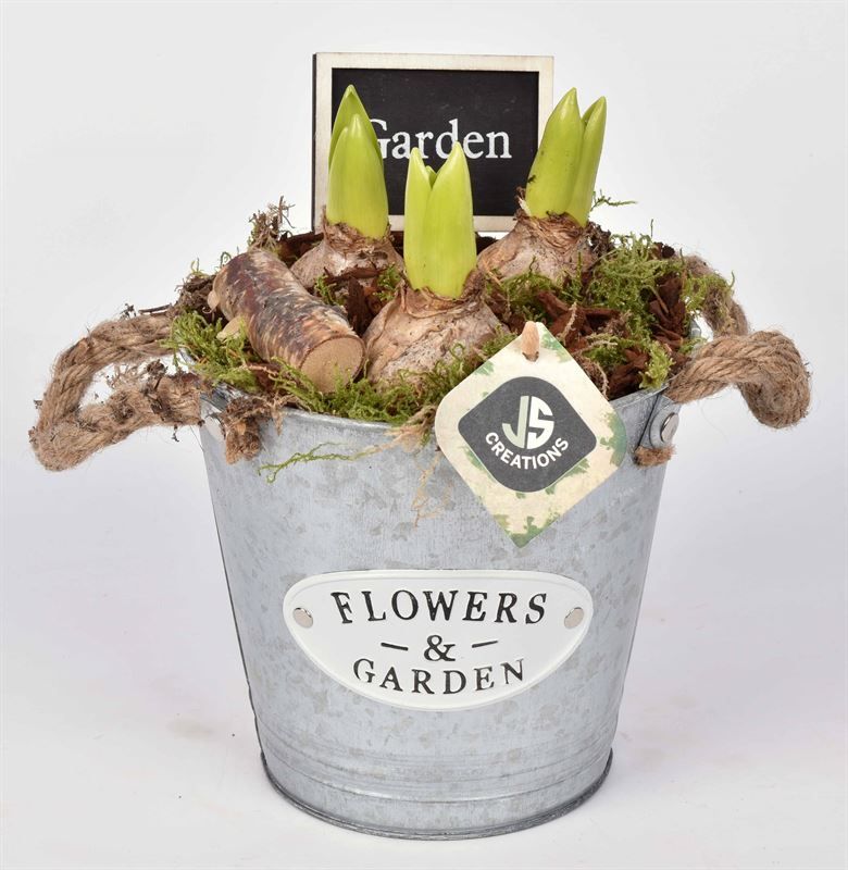 Zink emmer Flower & Garden 16 cm, D 16