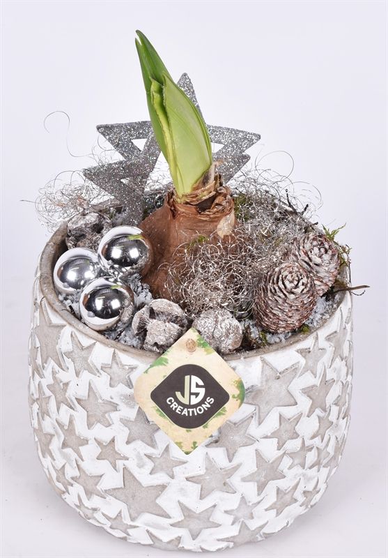 Cement pot ster 18cm, D 18 cm