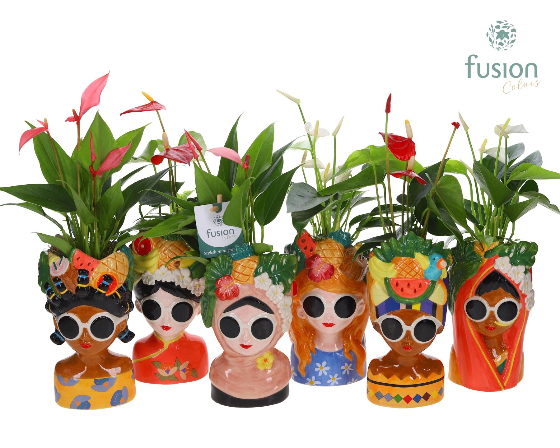 Keramiek Wereldvrouwen met Anthurium, D 10