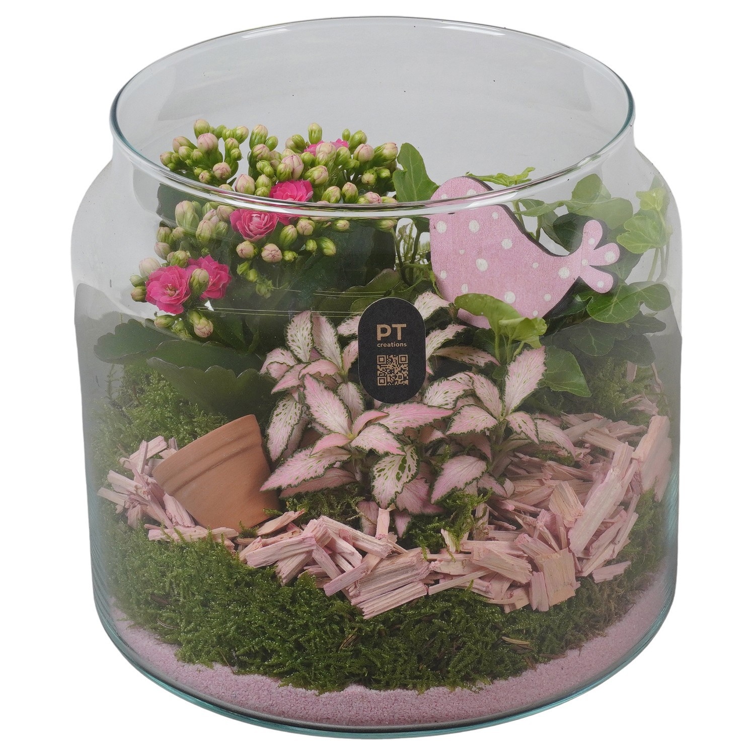 PTIG2623 Arrangement Indoor in glazen vaas, D 19