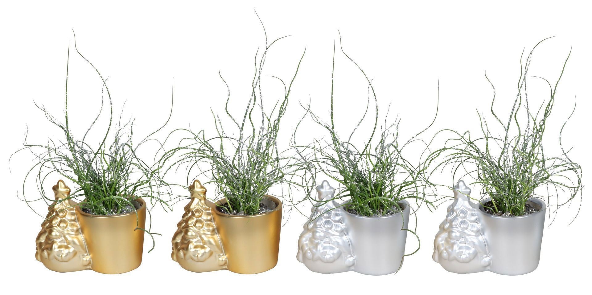 L 67096 With Juncus 'Spiralis' Glitter 6 cm, D 6