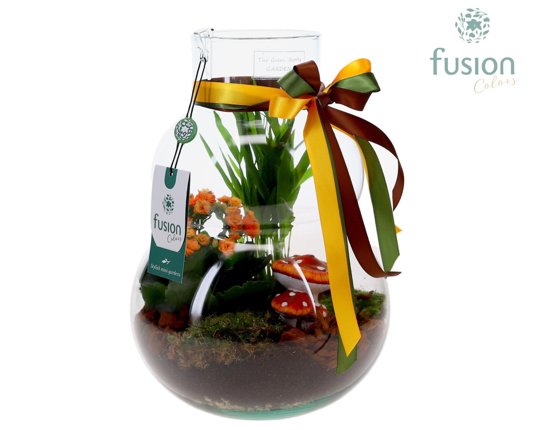 Green Bottle Olaf Medium met Herfst arrangement, D 21