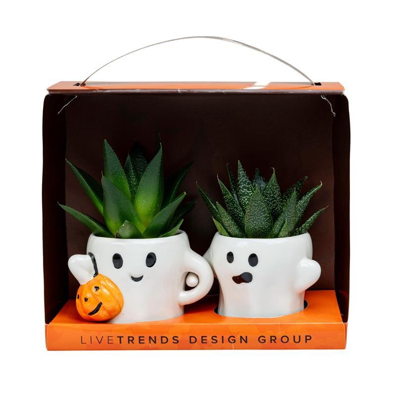 HALLOWEEN CERAMIC 520231 Ghost Couple, D 6