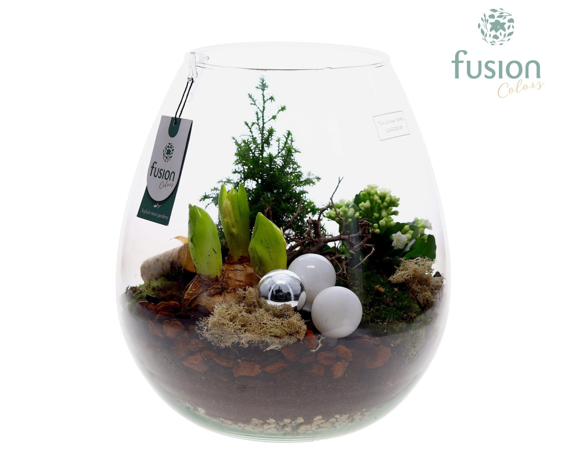 Green Bottle Abby XLarge Kerst met arrangement, D 29