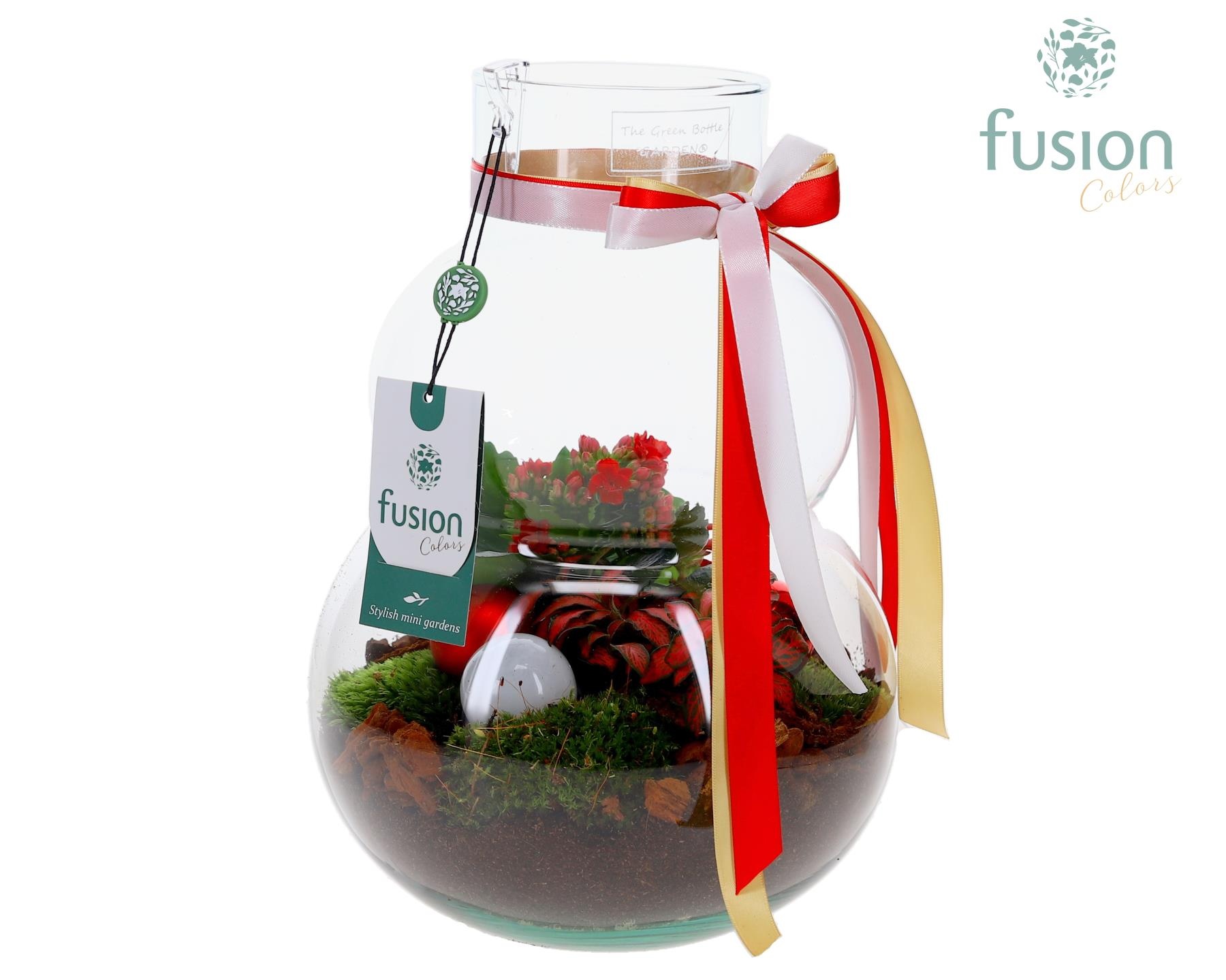 Green Bottle Olaf Medium met Kerst arrangement, D 21