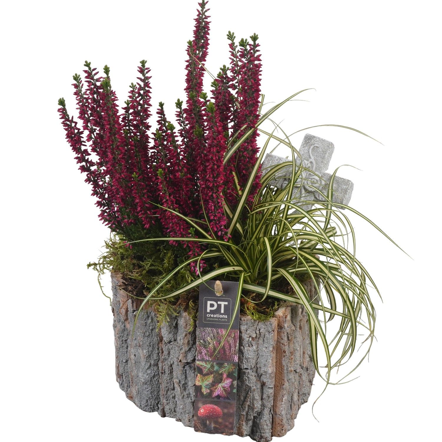 PTAH8660 Arrangement Allerheiligen in houten hart, D 16 cm PTAH8660 Arrangement Allerheiligen in houten hart, D 16 cm