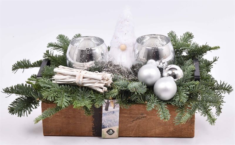 Hout dienblad metal greep 30x15cm, D 30 cm Hout dienblad metal greep 30x15cm, D 30 cm