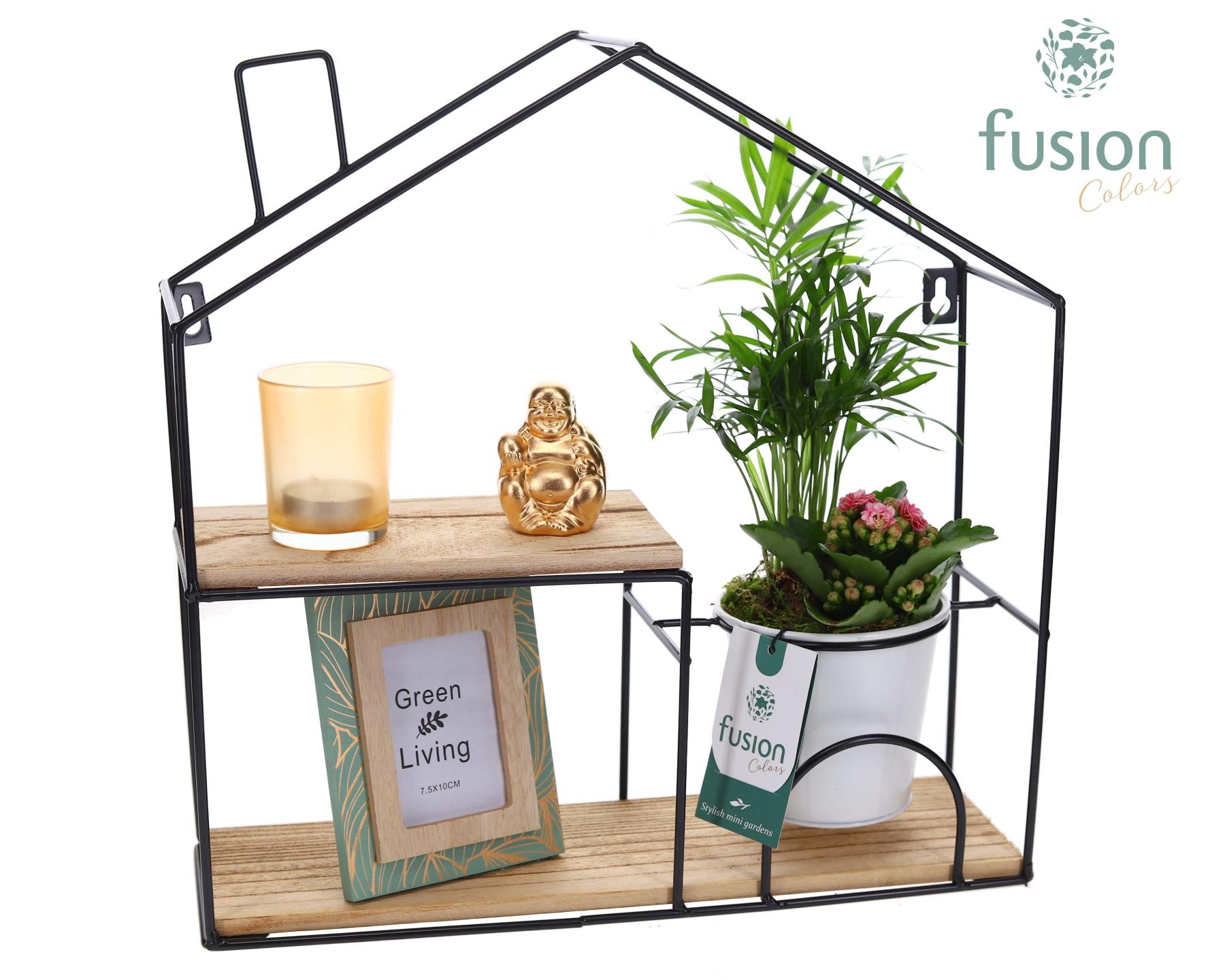 Wandhuis metaal met arrangement, D 36