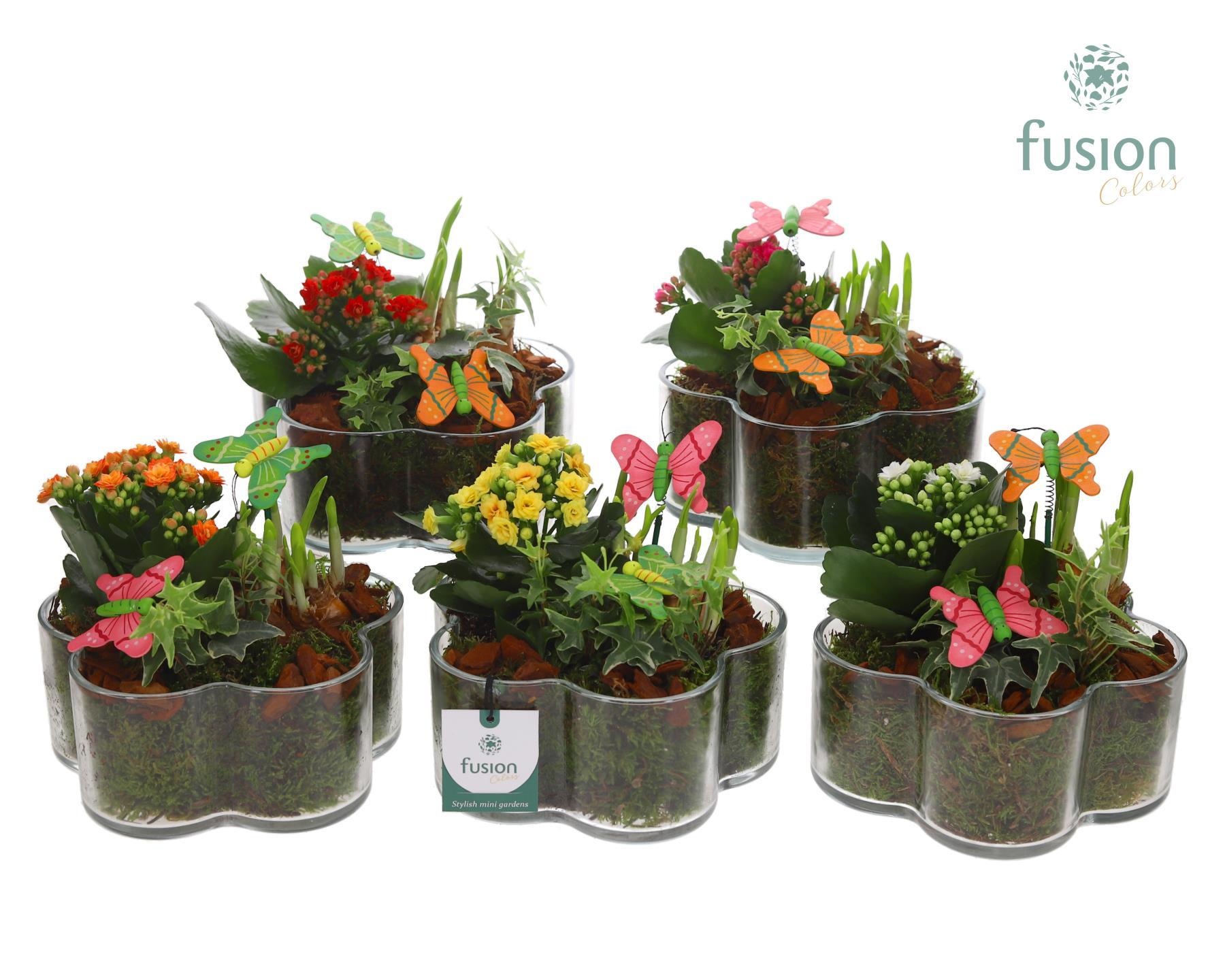 Glazen Bloemschaal met Voorjaar arrangement, D 18