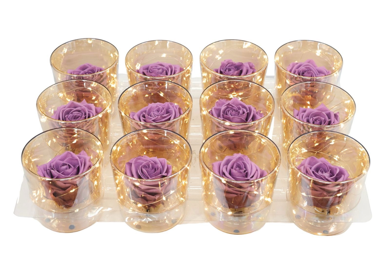 ICE Rose in Glas LED - paars, D 11