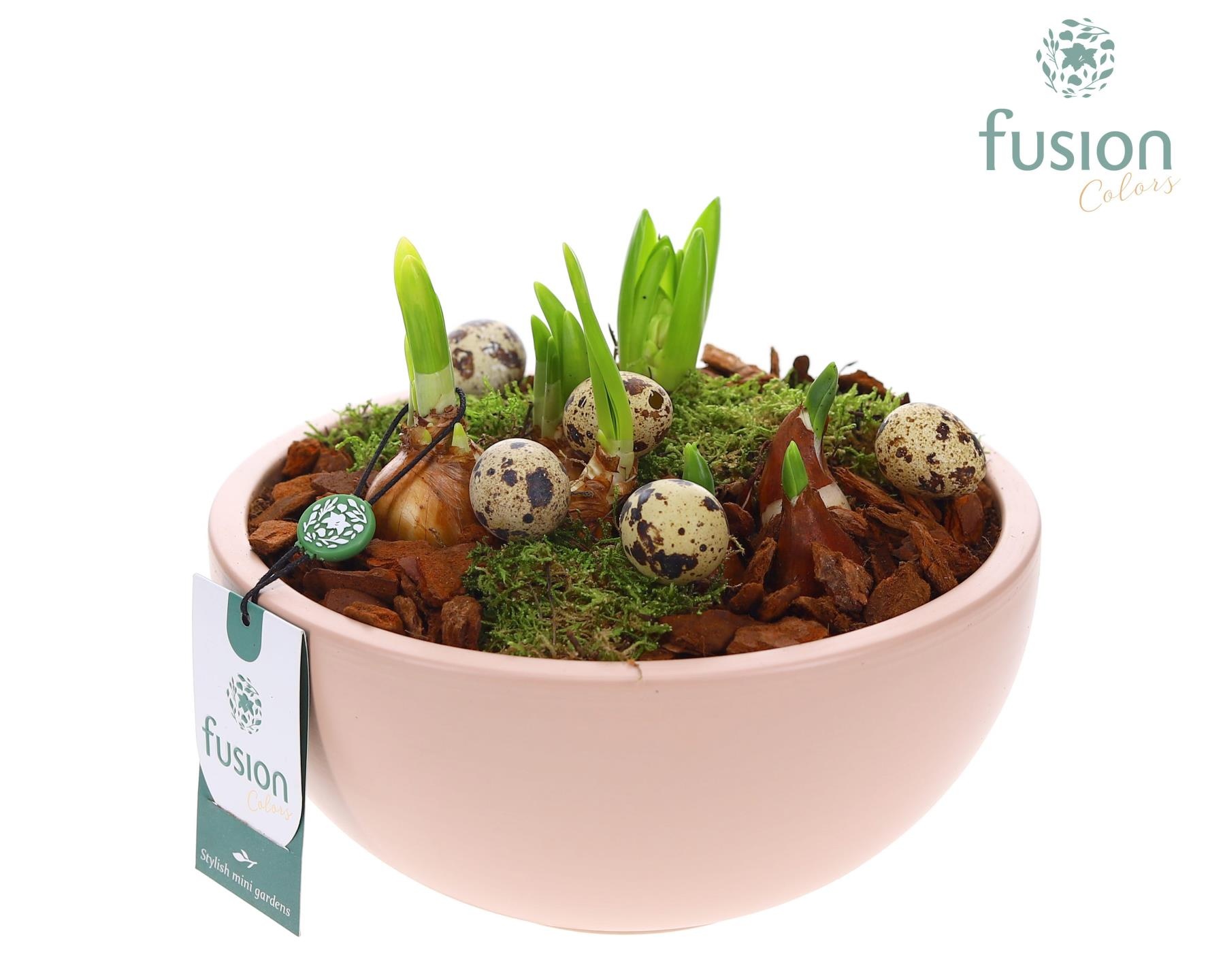 Schaal keramiek Moon Large blush pink Pasen met Bollen, D 22