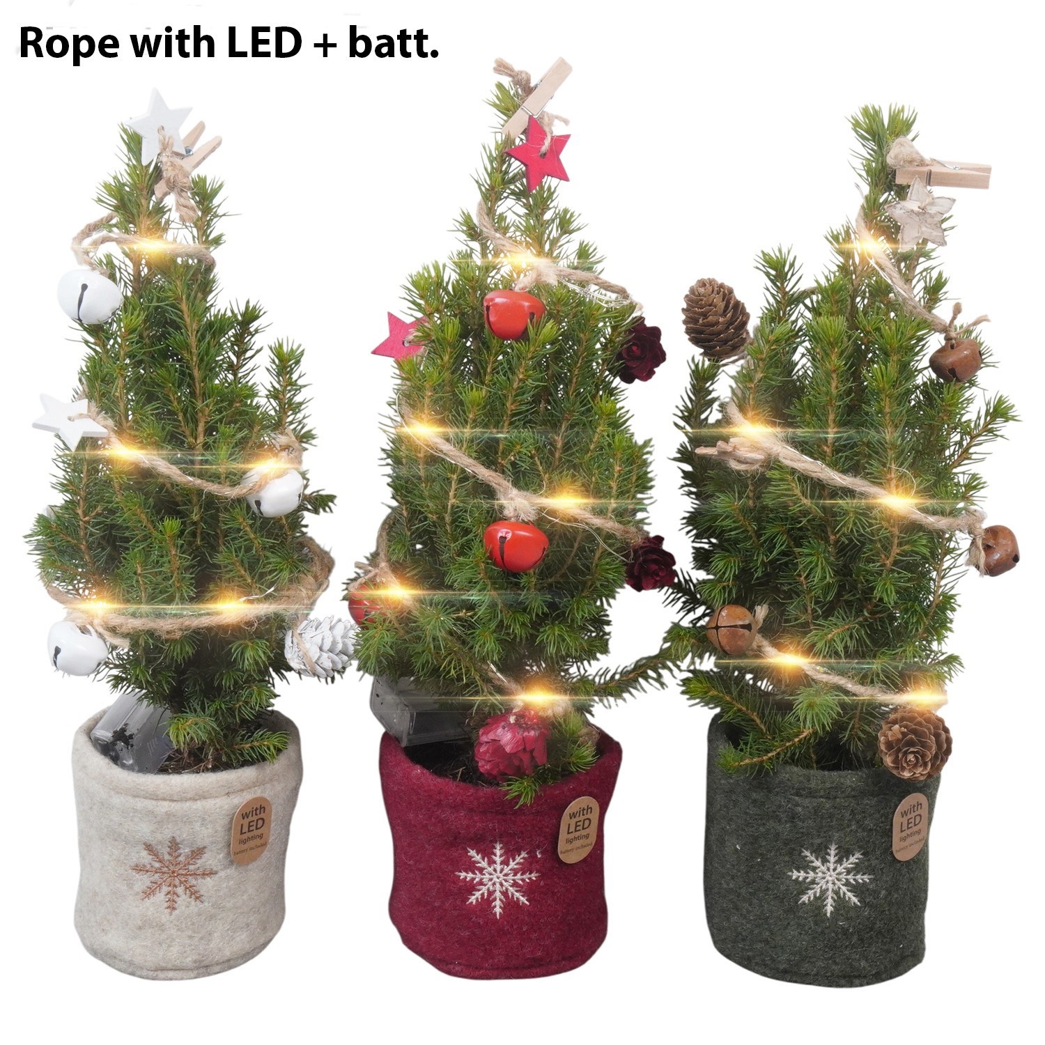 PTK26136 Conica Perfecta in stoffen potcover mix met LED, D 9