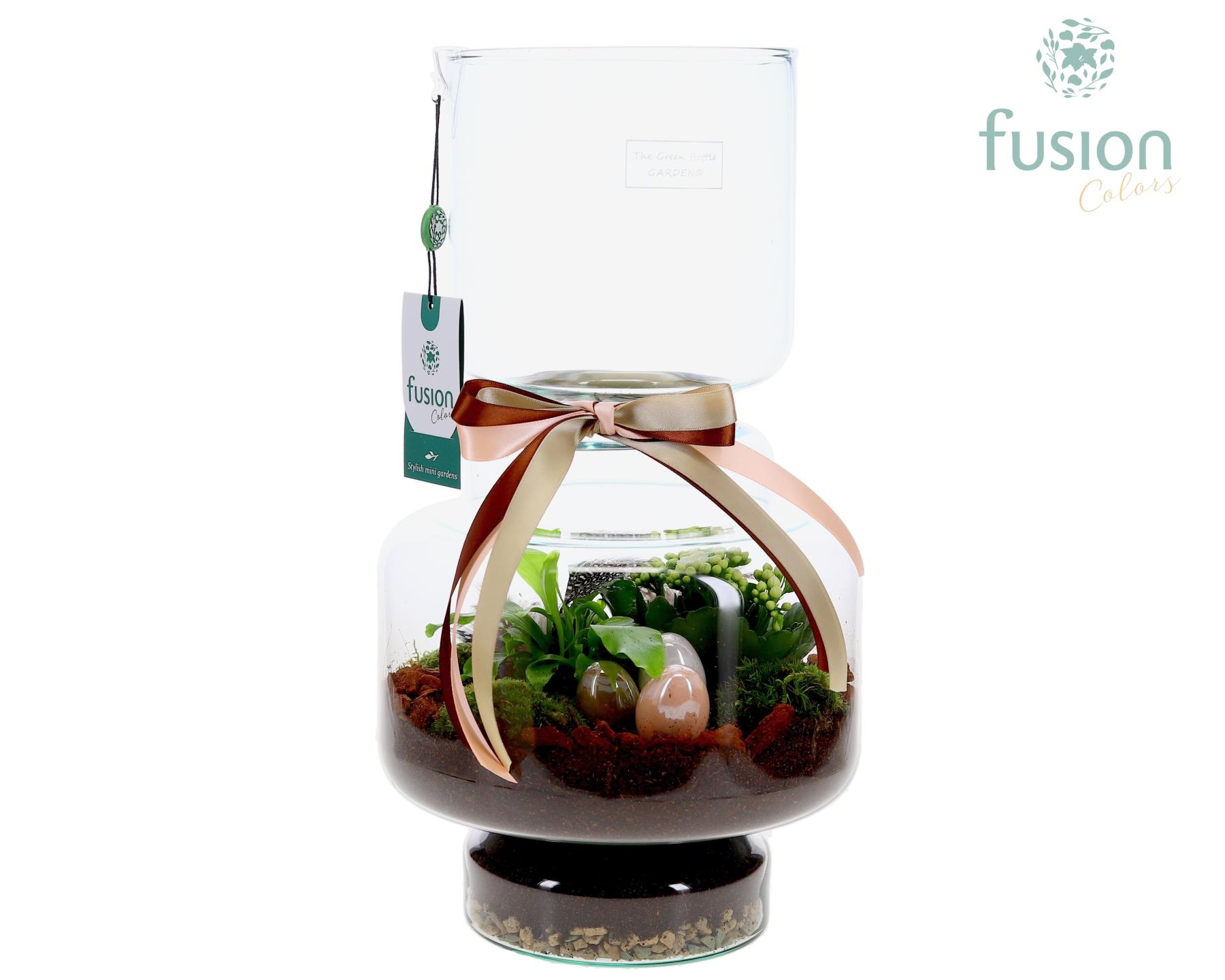 Green Bottle Lotte Large met Pasen arrangement, D 22