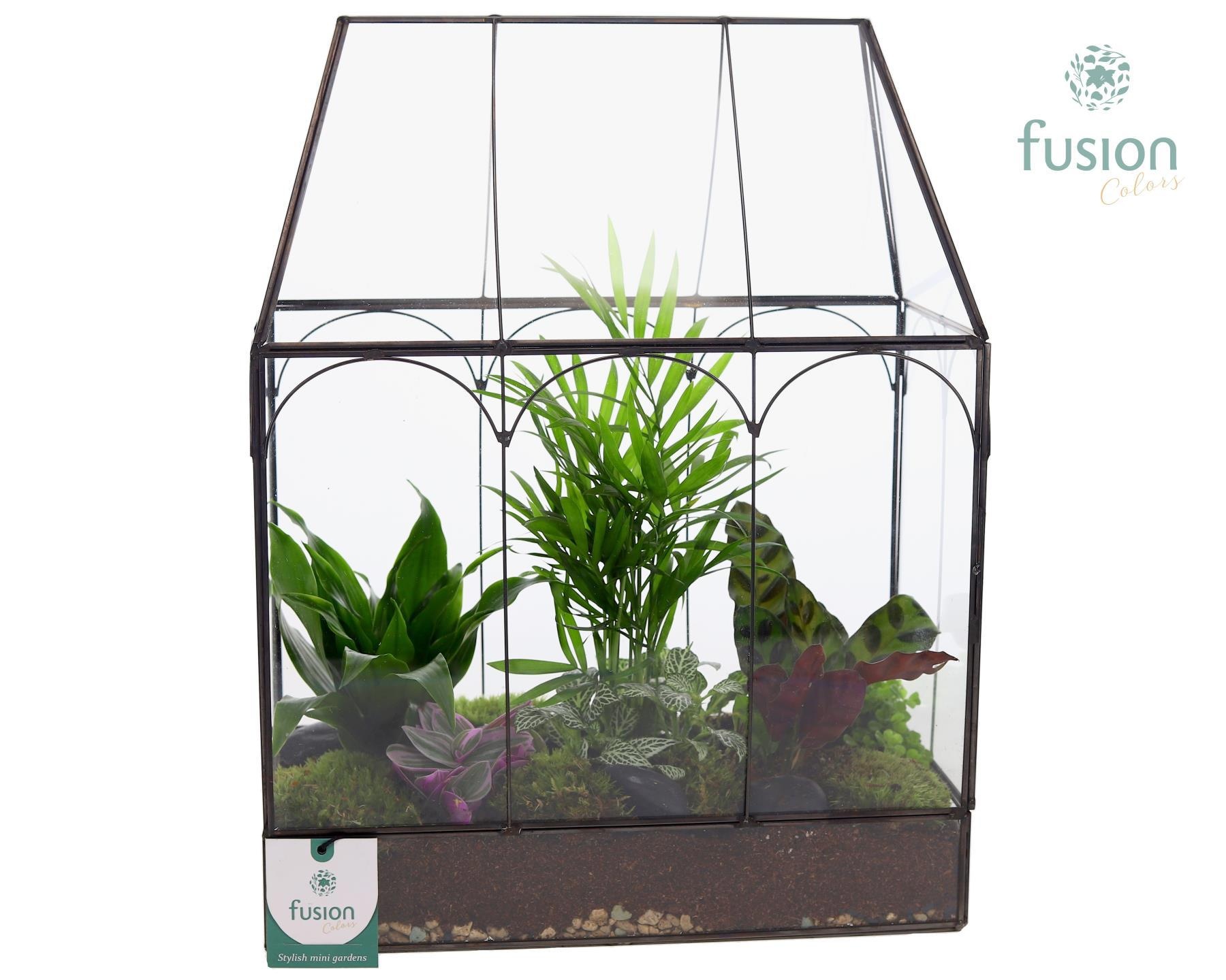 Metaal Geometrisch Large planter met Arrangement, D 30