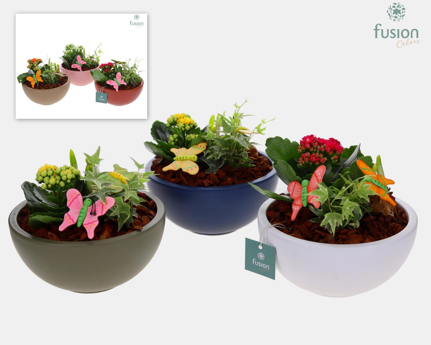 Keramieken moon schaal Voorjaar met Arrangement, D 18