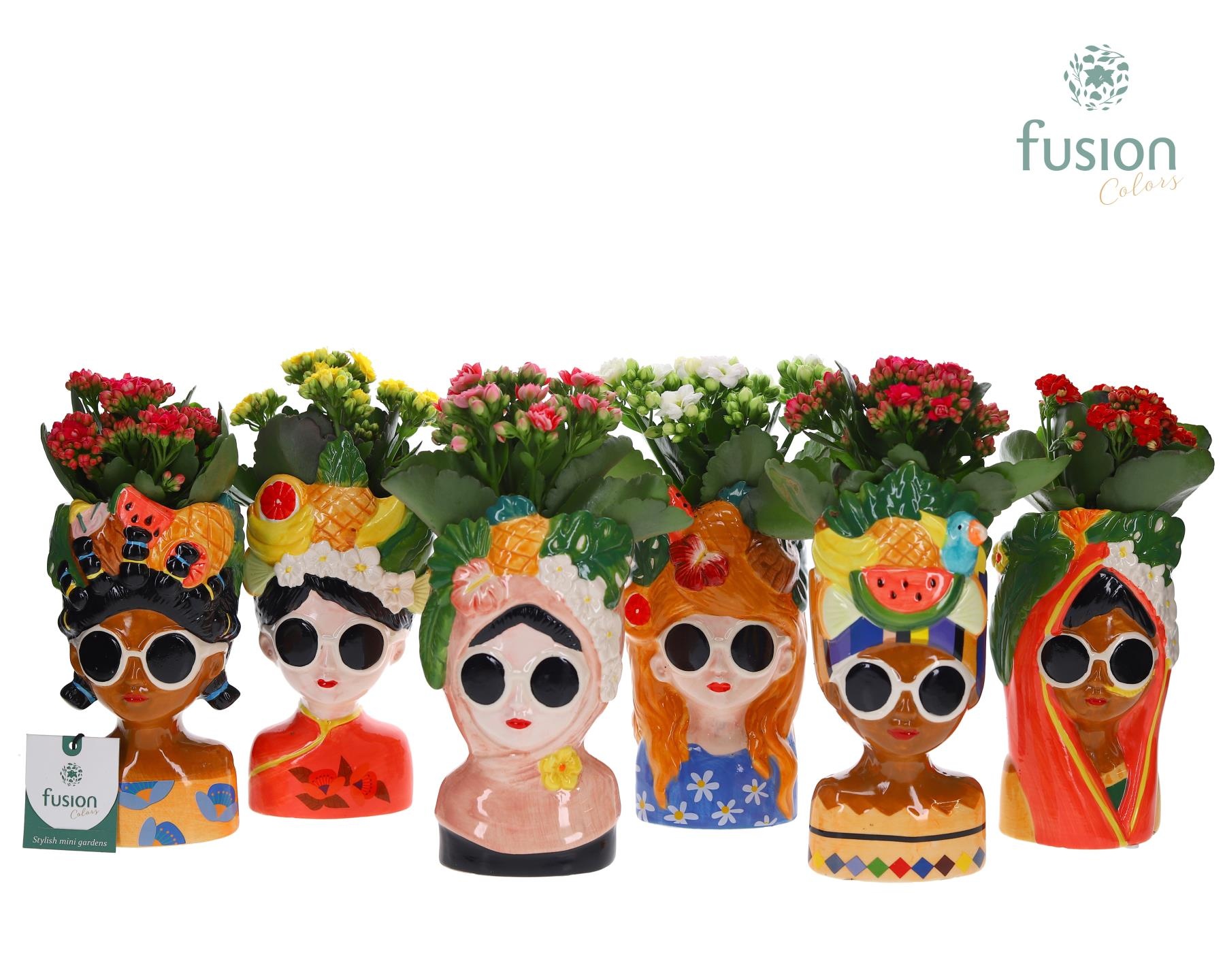 Keramiek Wereldvrouwen met Kalanchoe, D 10 cm