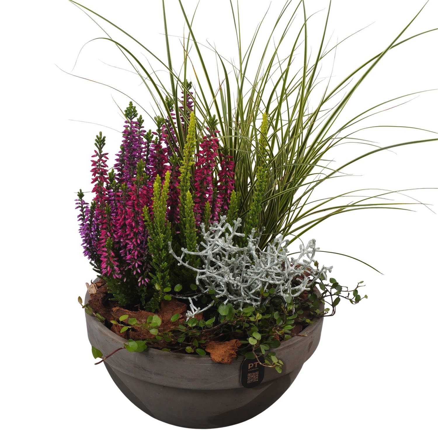 PTHO7700 Arrangement Autumn Outdoor in terracotta schaal, D 19