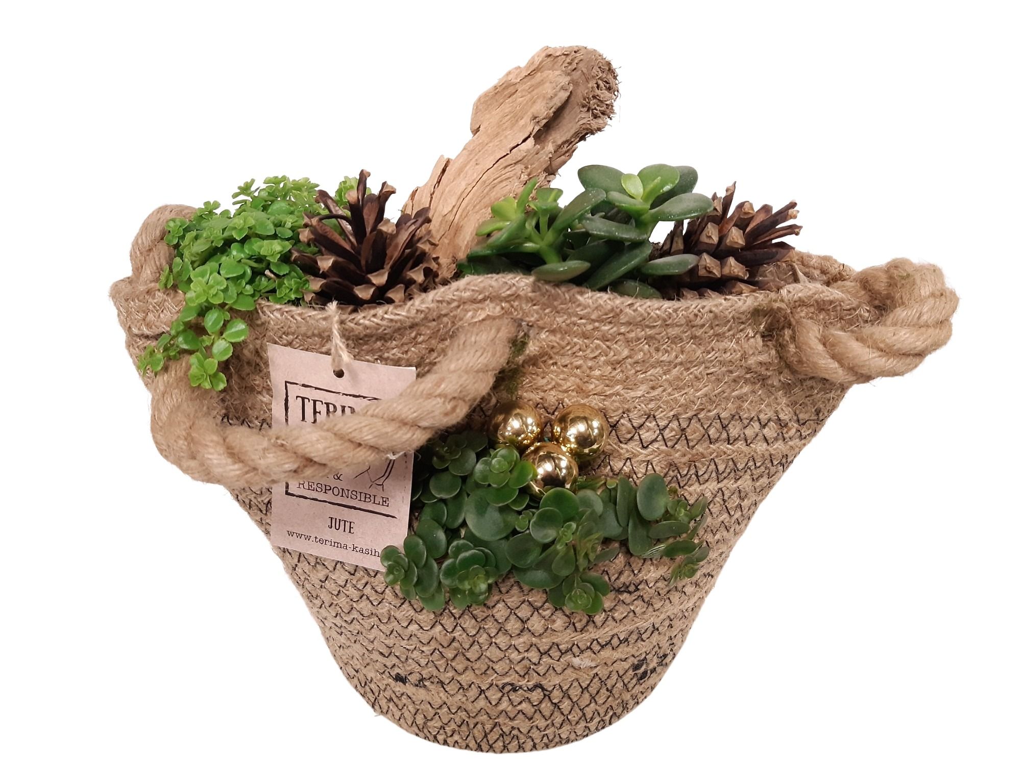 JMW18/28KST Jute Mand Wrapped Ovaal D28/18 KERST, D 28