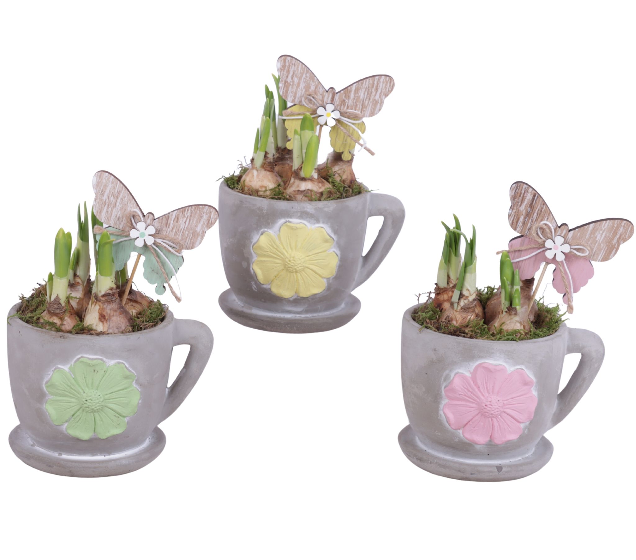 Bulbs Arr. Narcis Ceramic Cup and Saucer 3D Flower Ø12cm, D 12