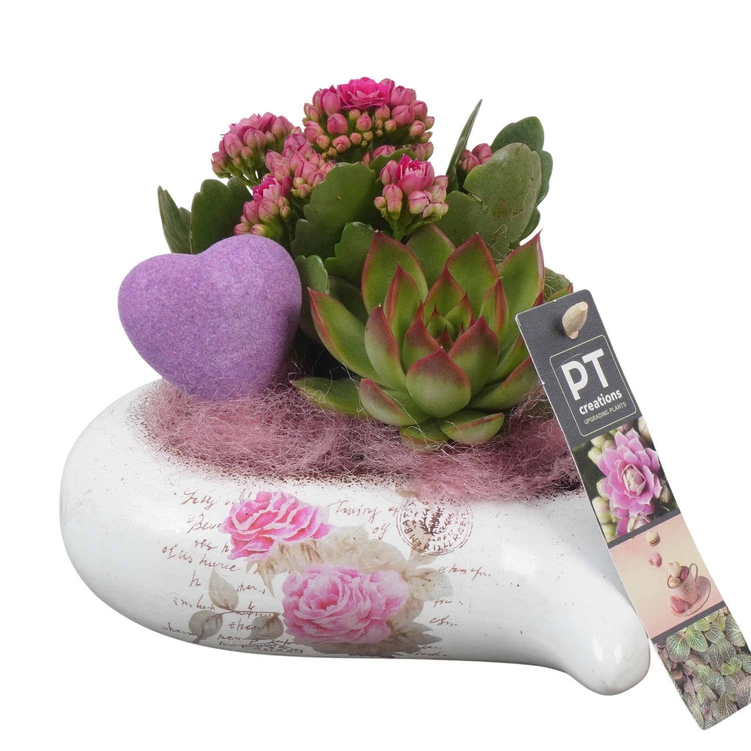 PTVMB2272 Arrangement Valentines-Mothersday in keramiek hart, D 17