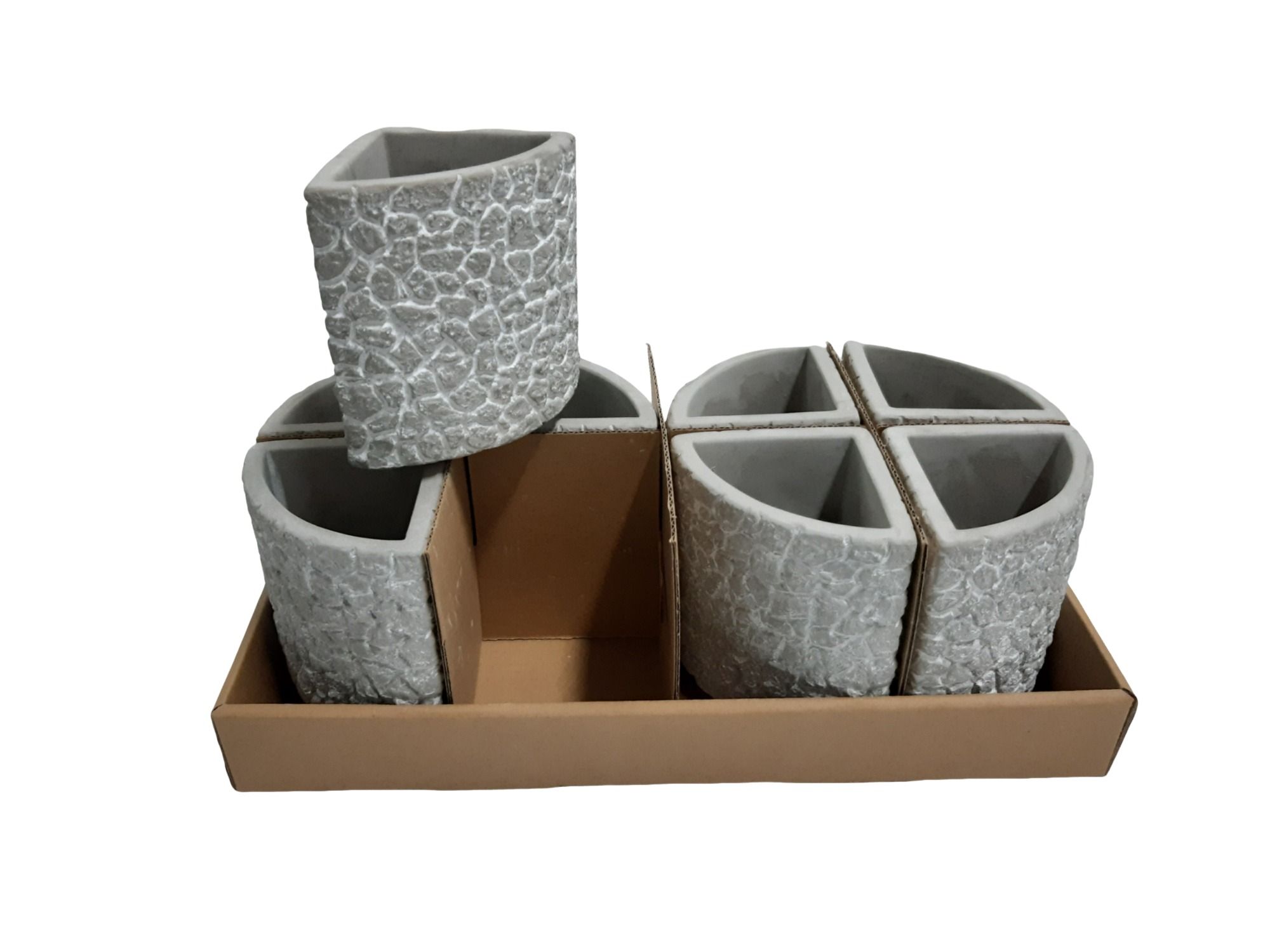 Puzzle Pots Medium 10,5x7,7xH10cm Grey, D 10