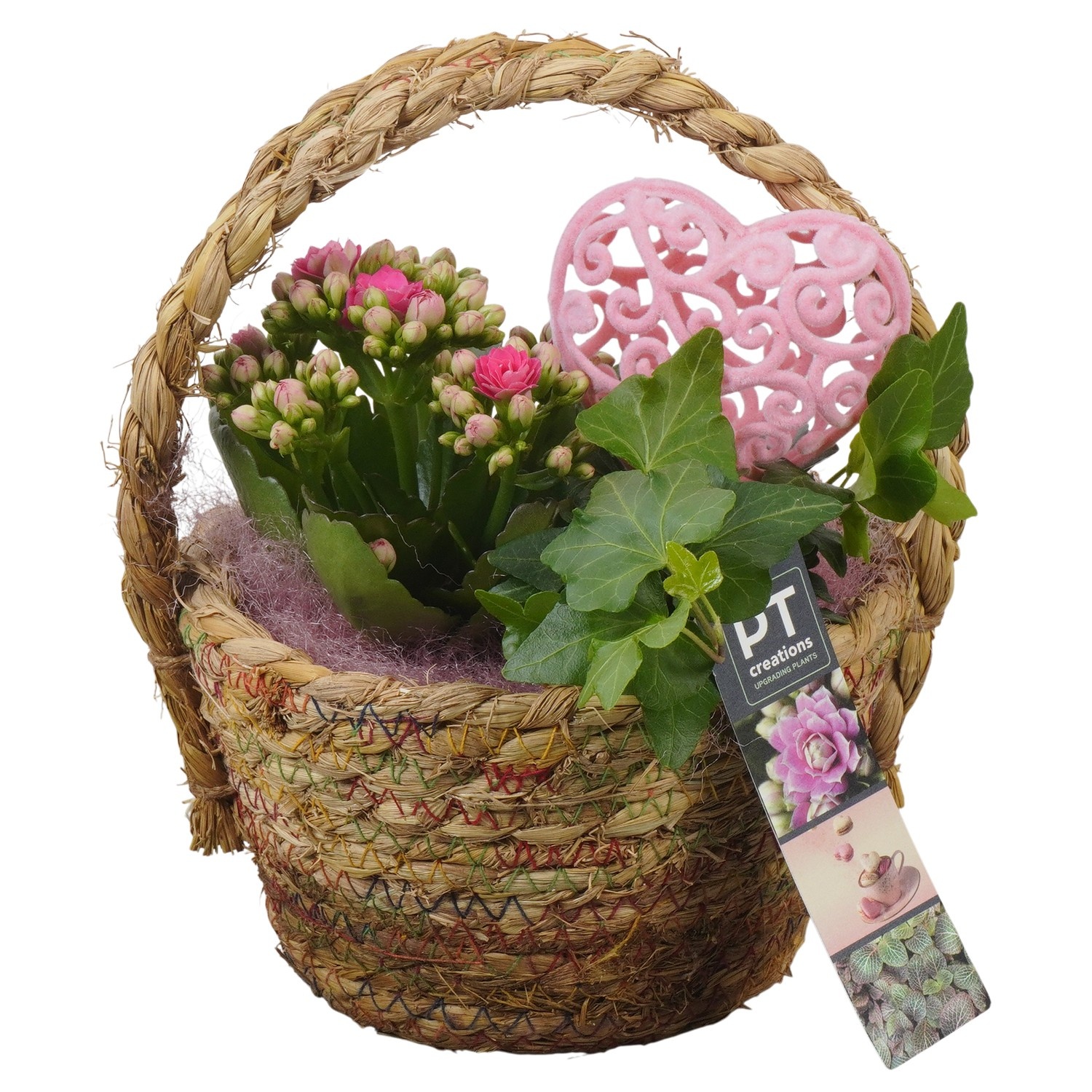 PTVMB2347 Arrangement Valentines-Mothersday in riet mand, D 15