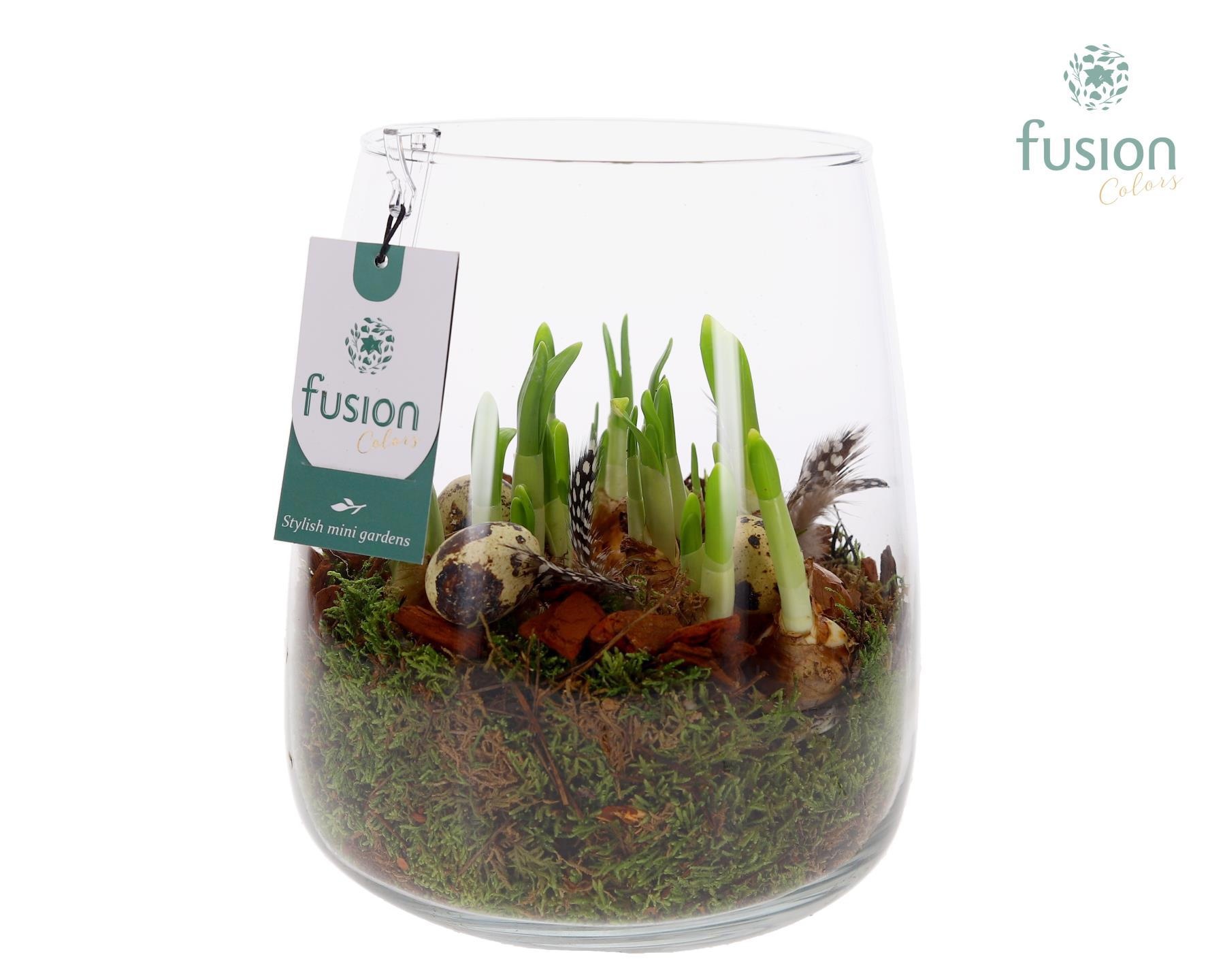 Glas Alzada groot met Pasen arrangement, D 19