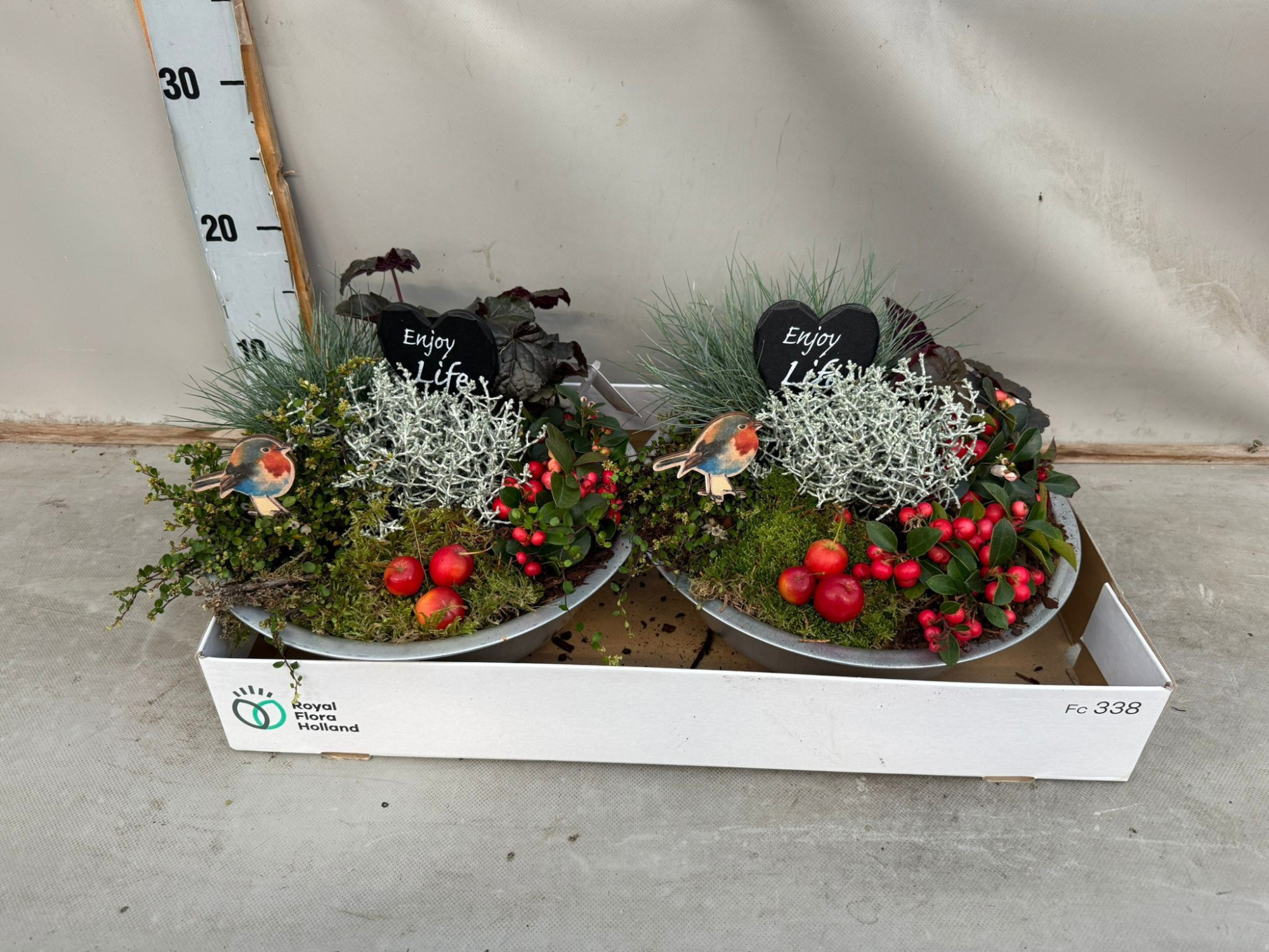 Herfst Arrangement Zink Rond, D 27 cm