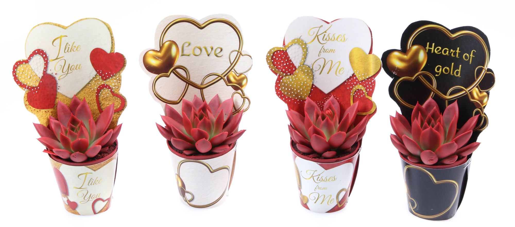 Potcover love mix rood, D 5,5 cm