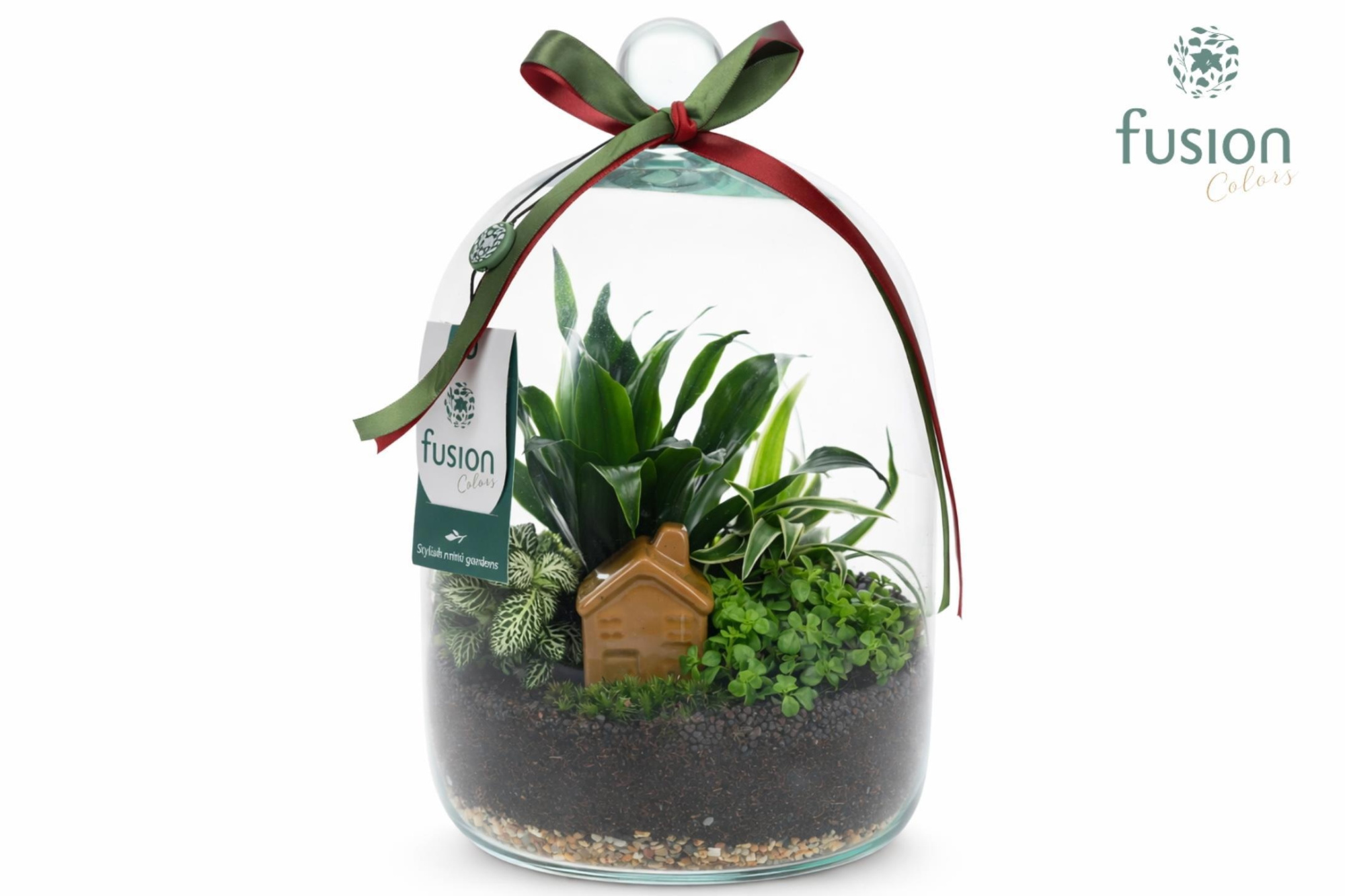 Green BottleNovella Medium met arrangement, D 19
