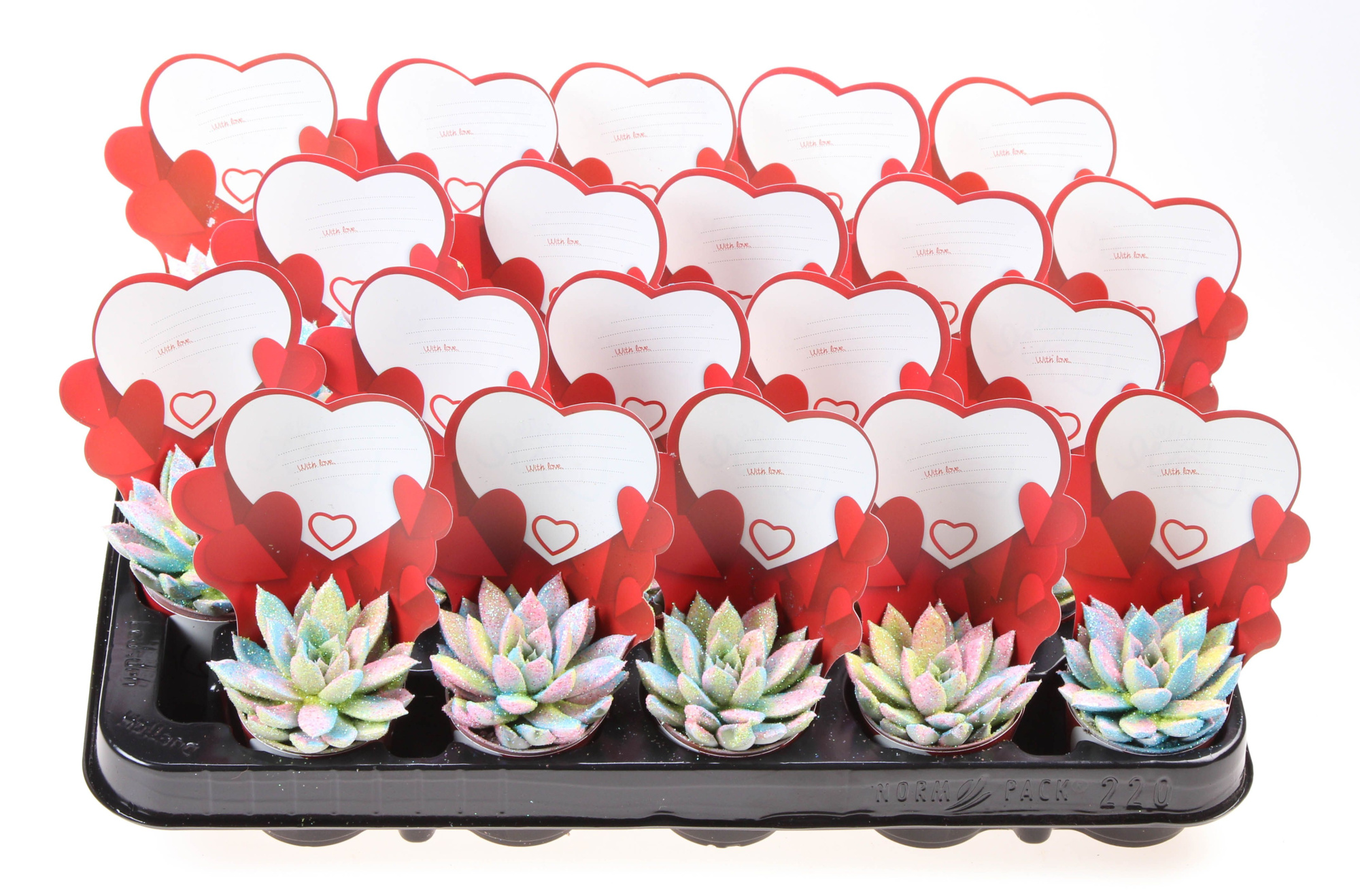 Potcover little love multi glitter mix, D 5,5 cm