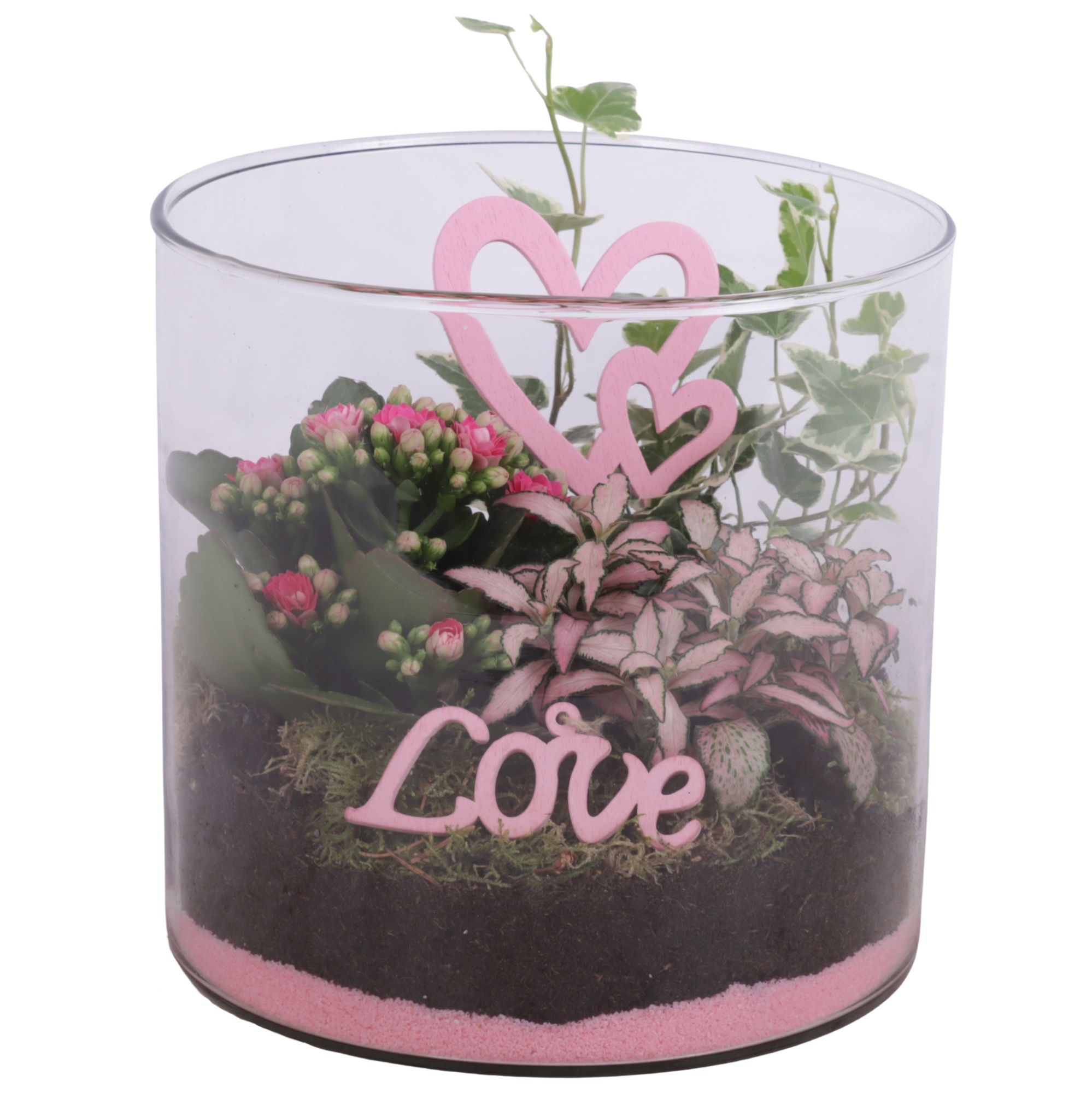 Mothersday Arr. Indoor Glass Vase Cylinder Ø19cm 3PP, D 19