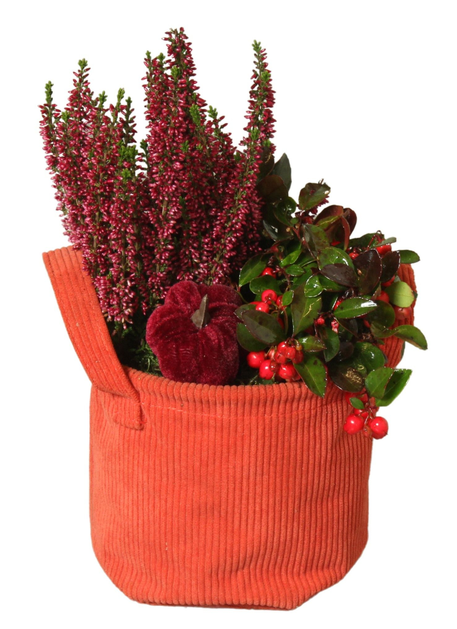 Autumn Arr. Outdoor Basket with Handles Orange Ø15cm 2PP, D 15 cm