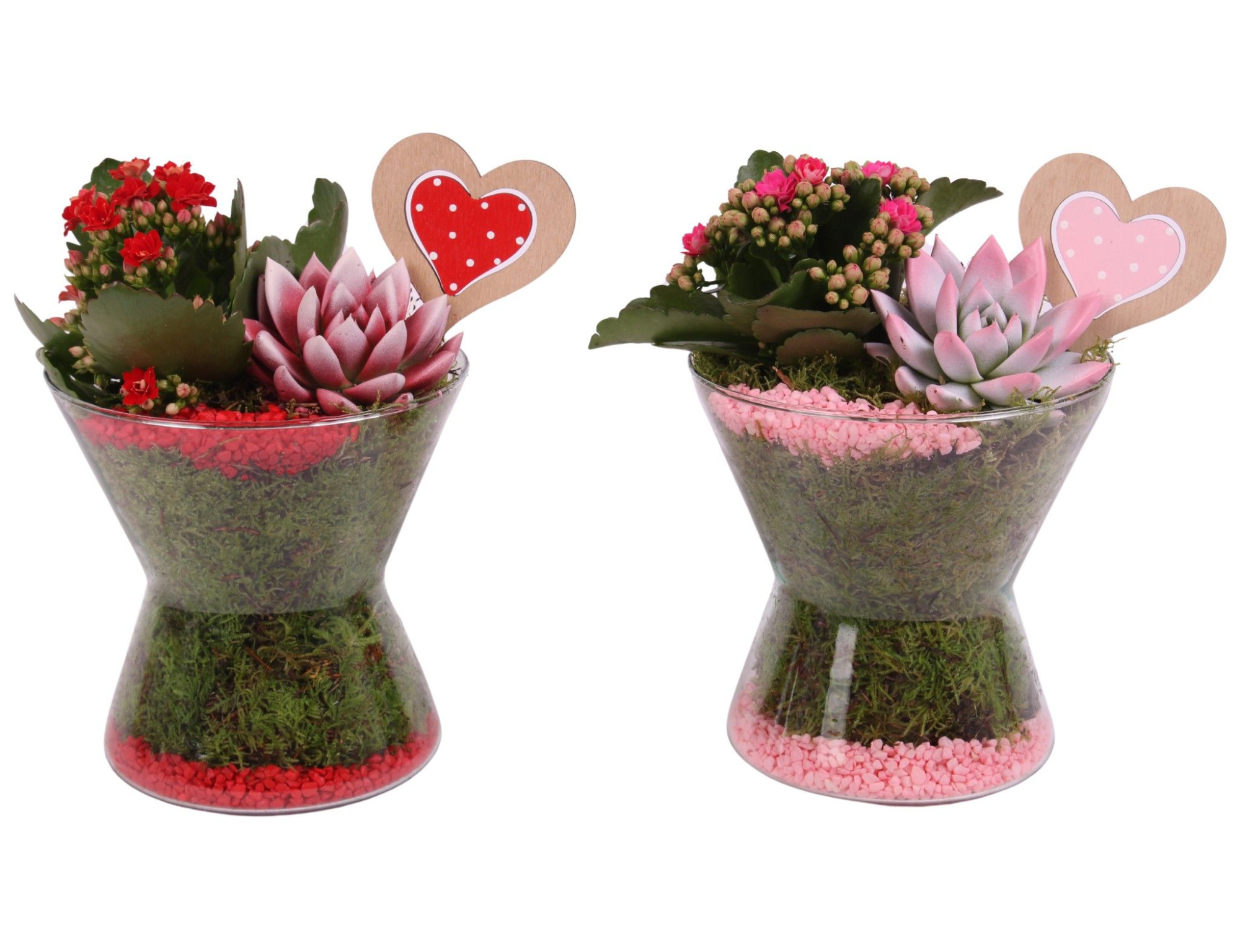 Valentine Arr. Indoor Glass Hourglass Ø16cm 2PP, D 16