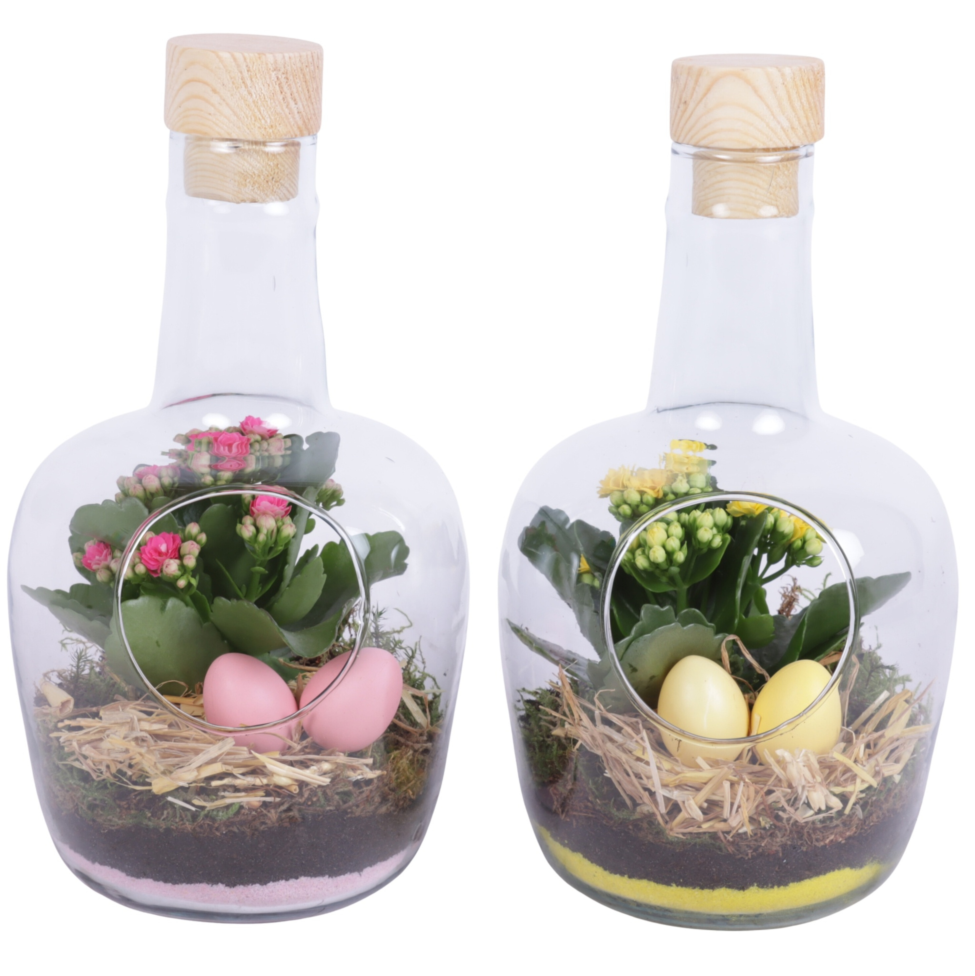 Easter Arr. Indoor Glass Vase with Hole Ø15cm 1PP, D 15