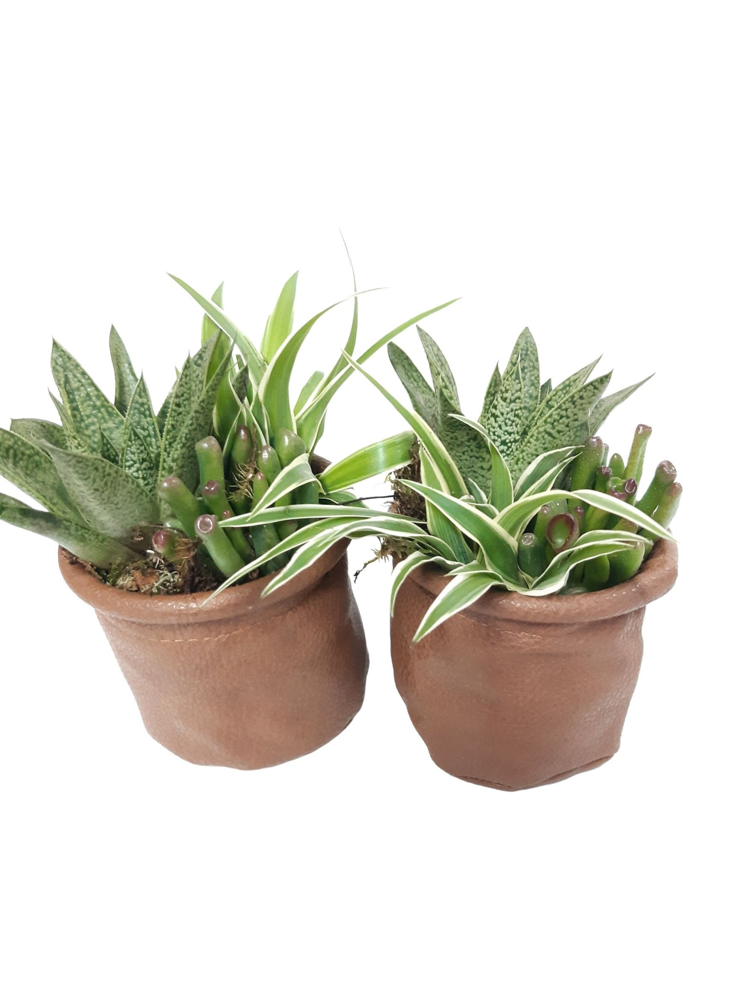 LB8BRGMX MiniLeather Bag Brown Groenmix, D 8 cm