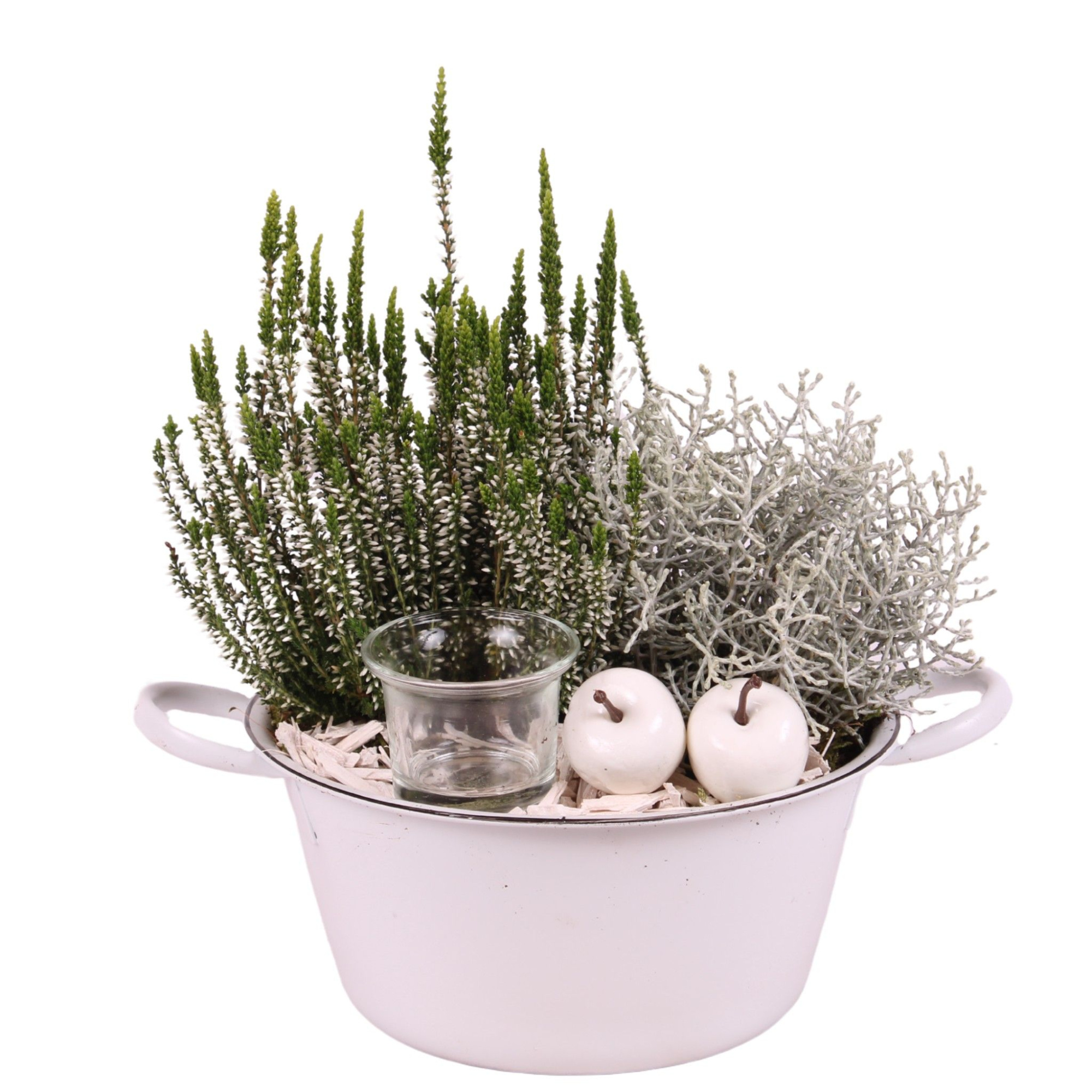 All Saints Arr. Outdoor Zinc Bowl with Handles White Ø20cm 2PP, D 20 cm