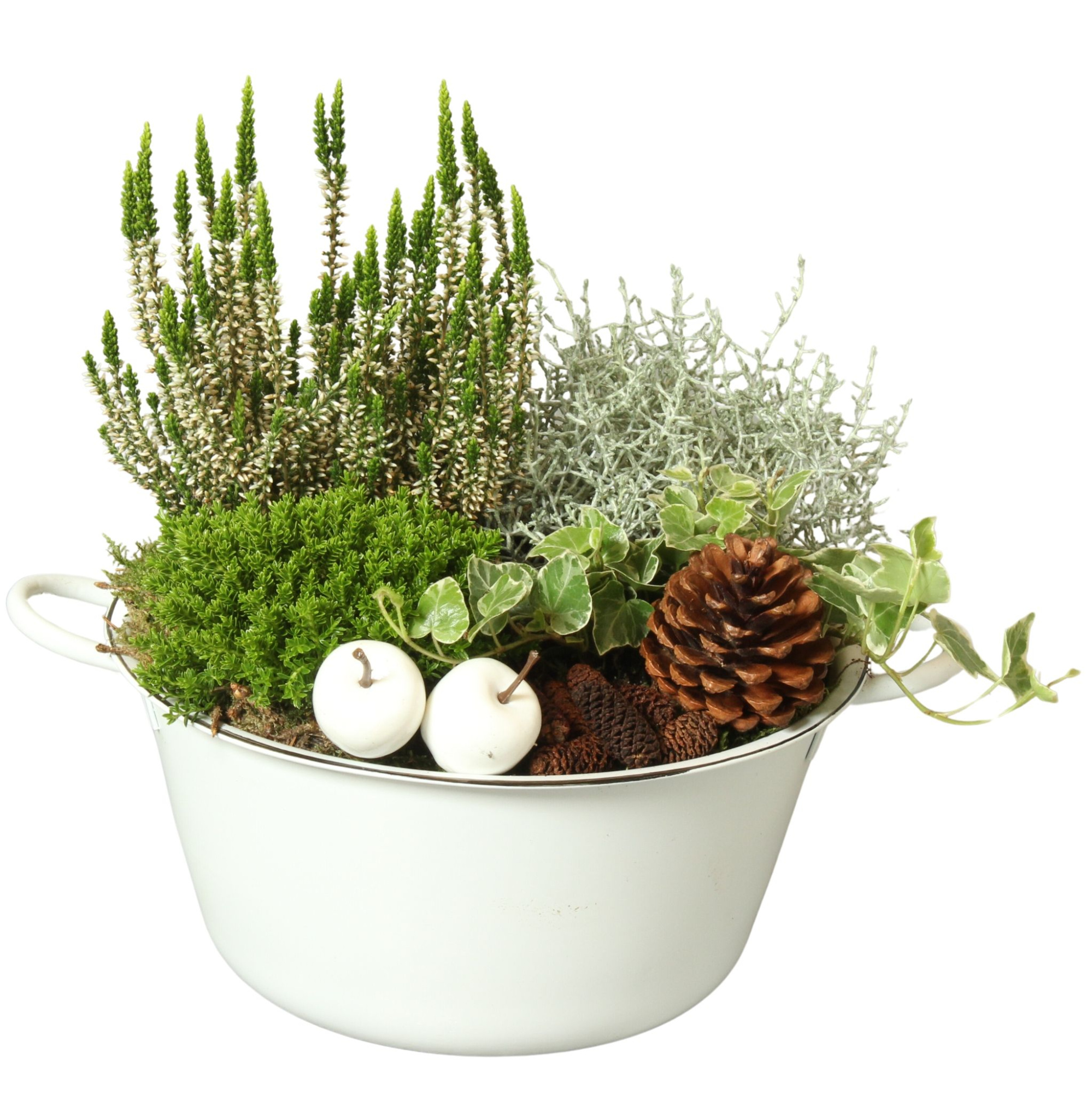 All Saints Arr. Outdoor Zinc Bowl with Handles White Ø26cm 4PP, D 26 cm