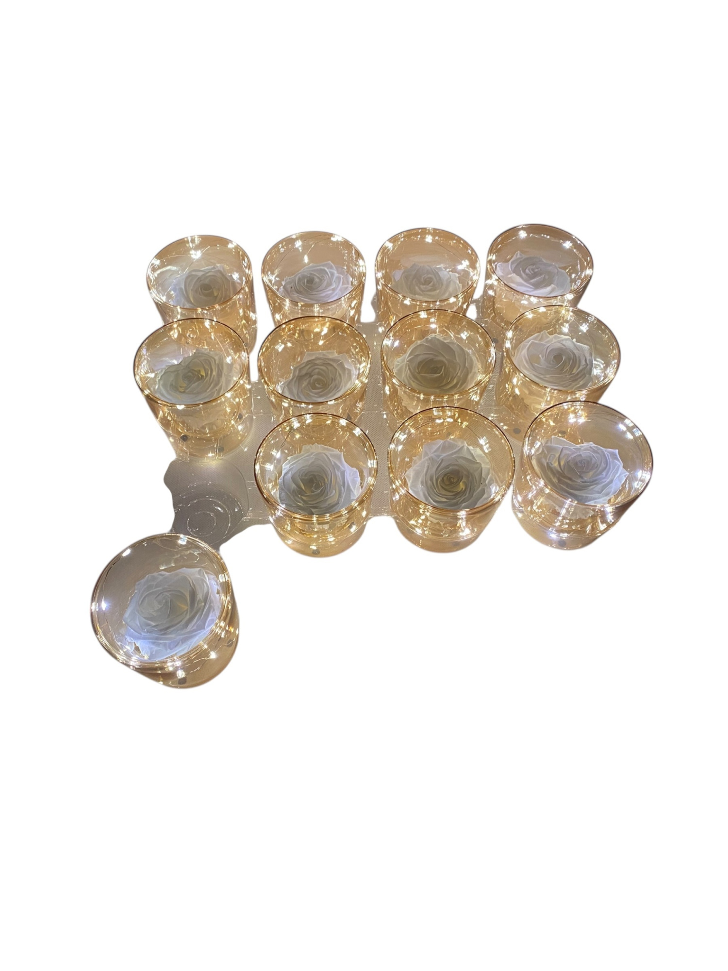 ICE Rose in Glas LED - Wit, D 11