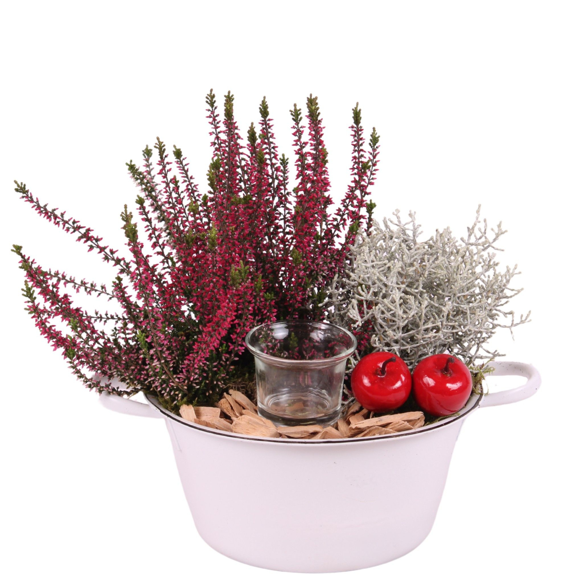 All Saints Arr. Outdoor Zinc Bowl with Handles White Ø20cm 2PP, D 20 cm