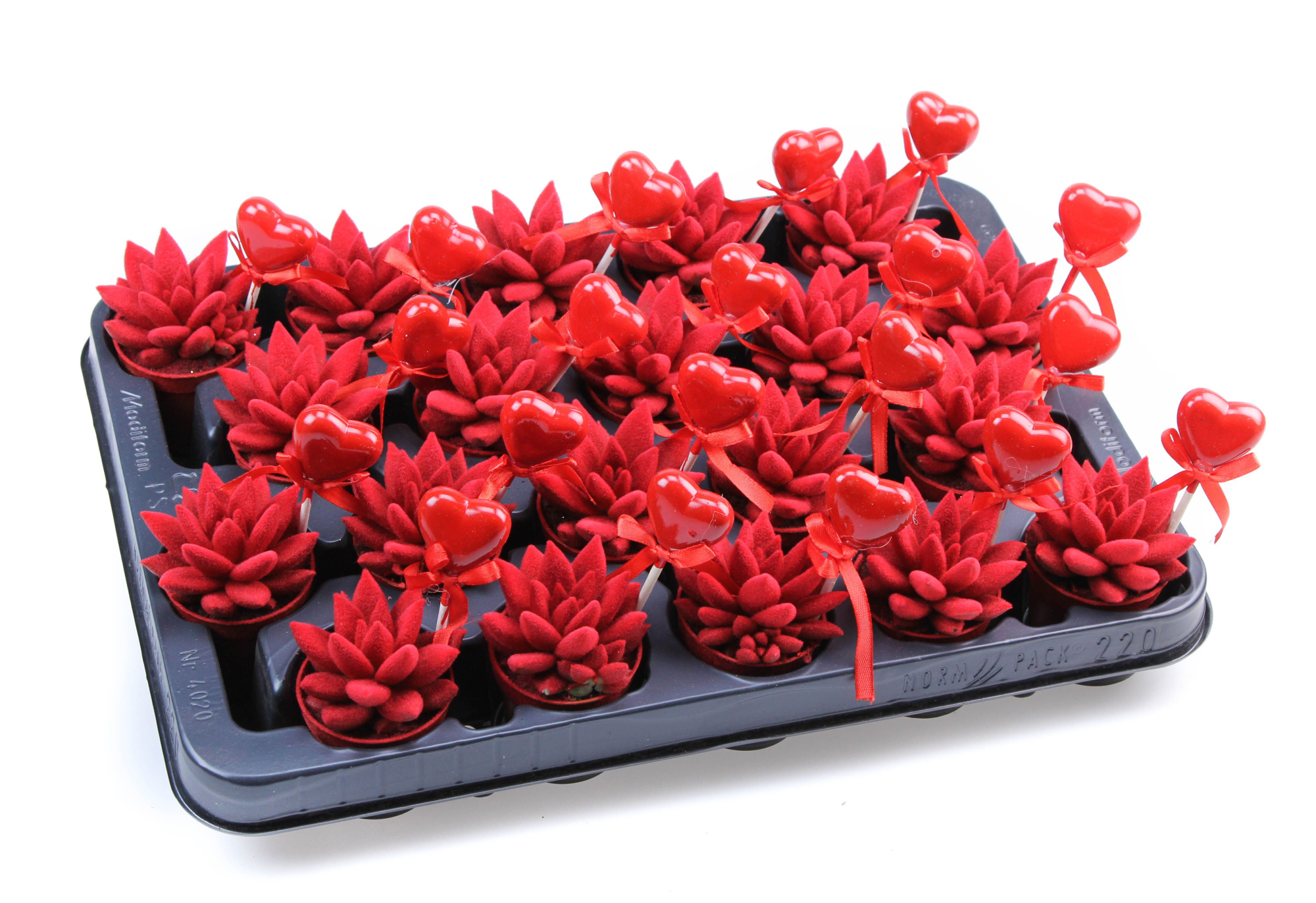 Velvet red + hartje, D 5,5 cm